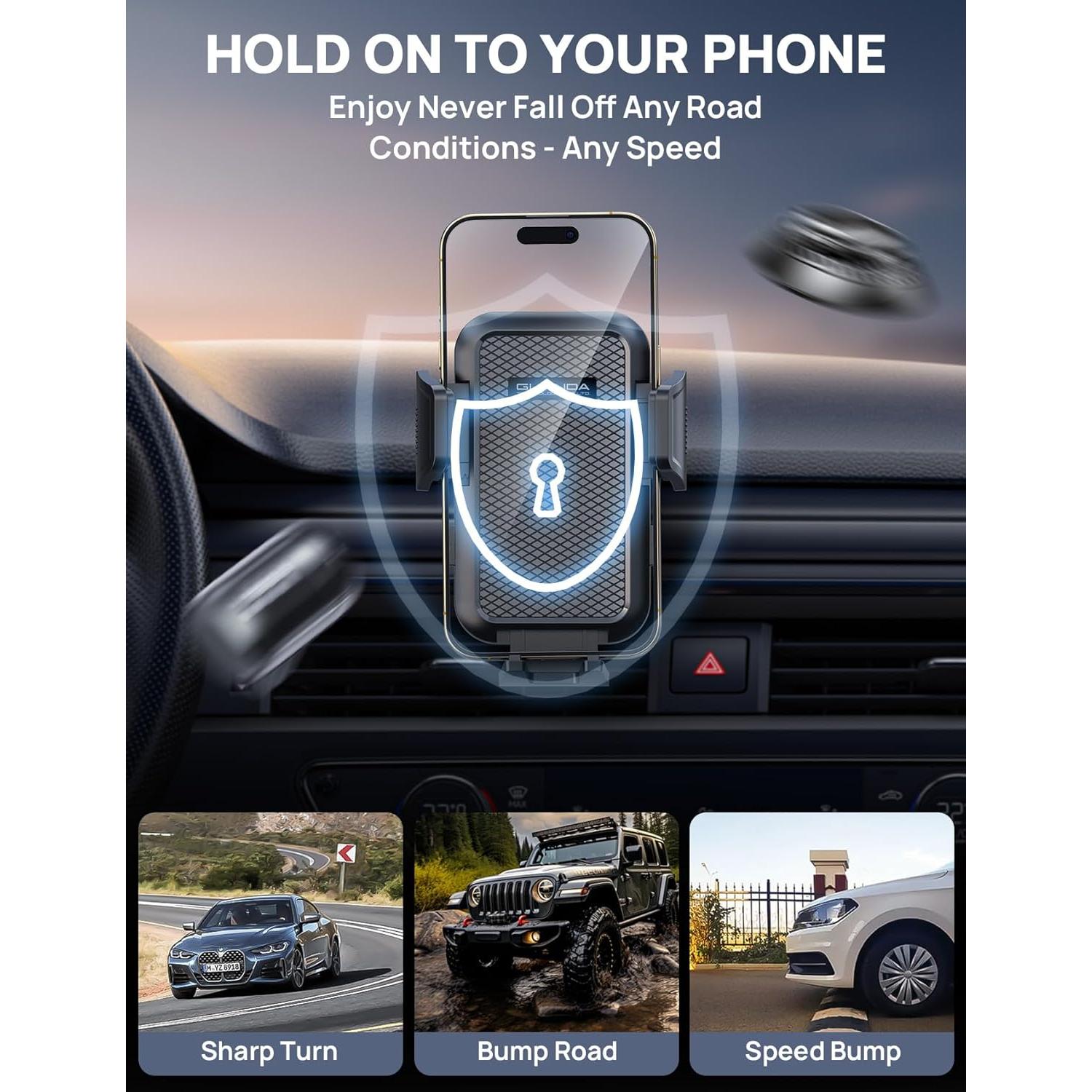 Soporte de Teléfono Ajustable GUANDA para Coche Negro