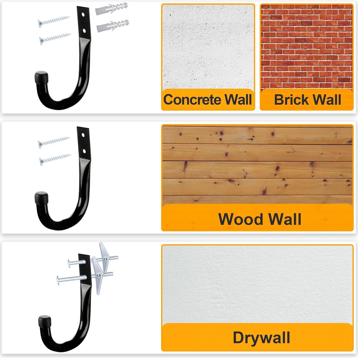 Ganchos de Pared KURUI Alta Resistencia 6 Piezas 31.75 kg