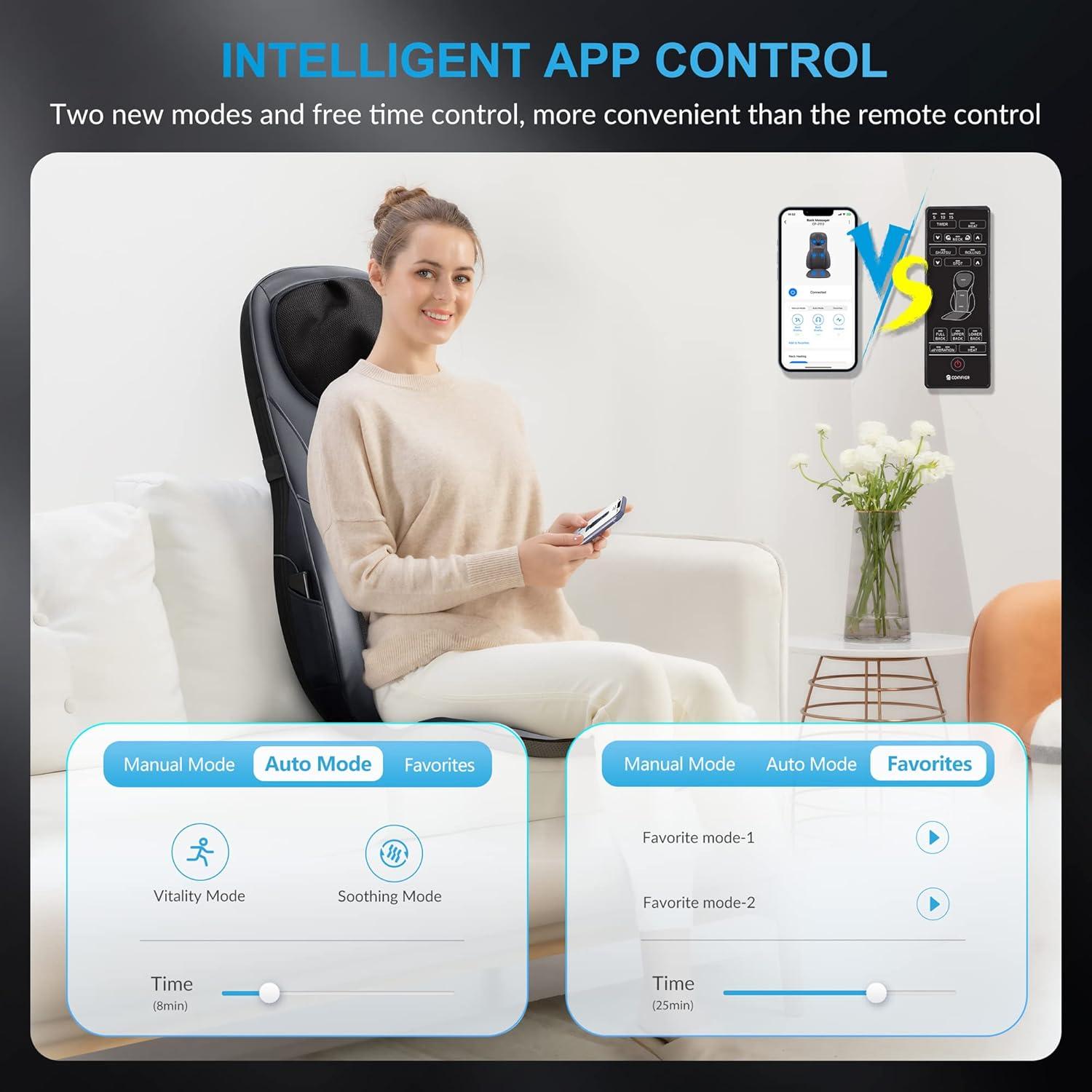 Masajeador de Cuello y Espalda COMFIER 2113B-APP con Calor