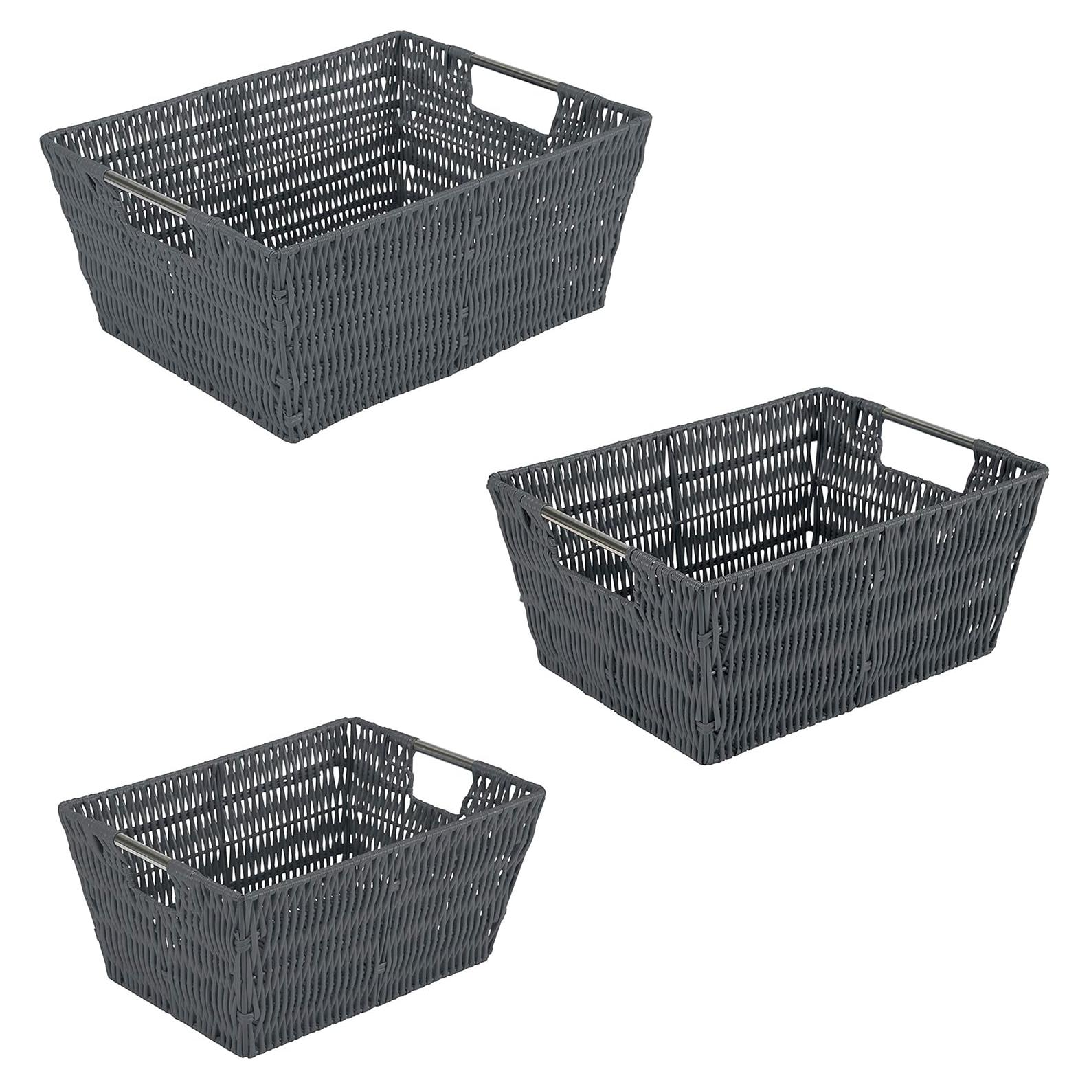 Conjunto de 3 Cestas de Ratan Simplify - Almacenamiento Multiusos