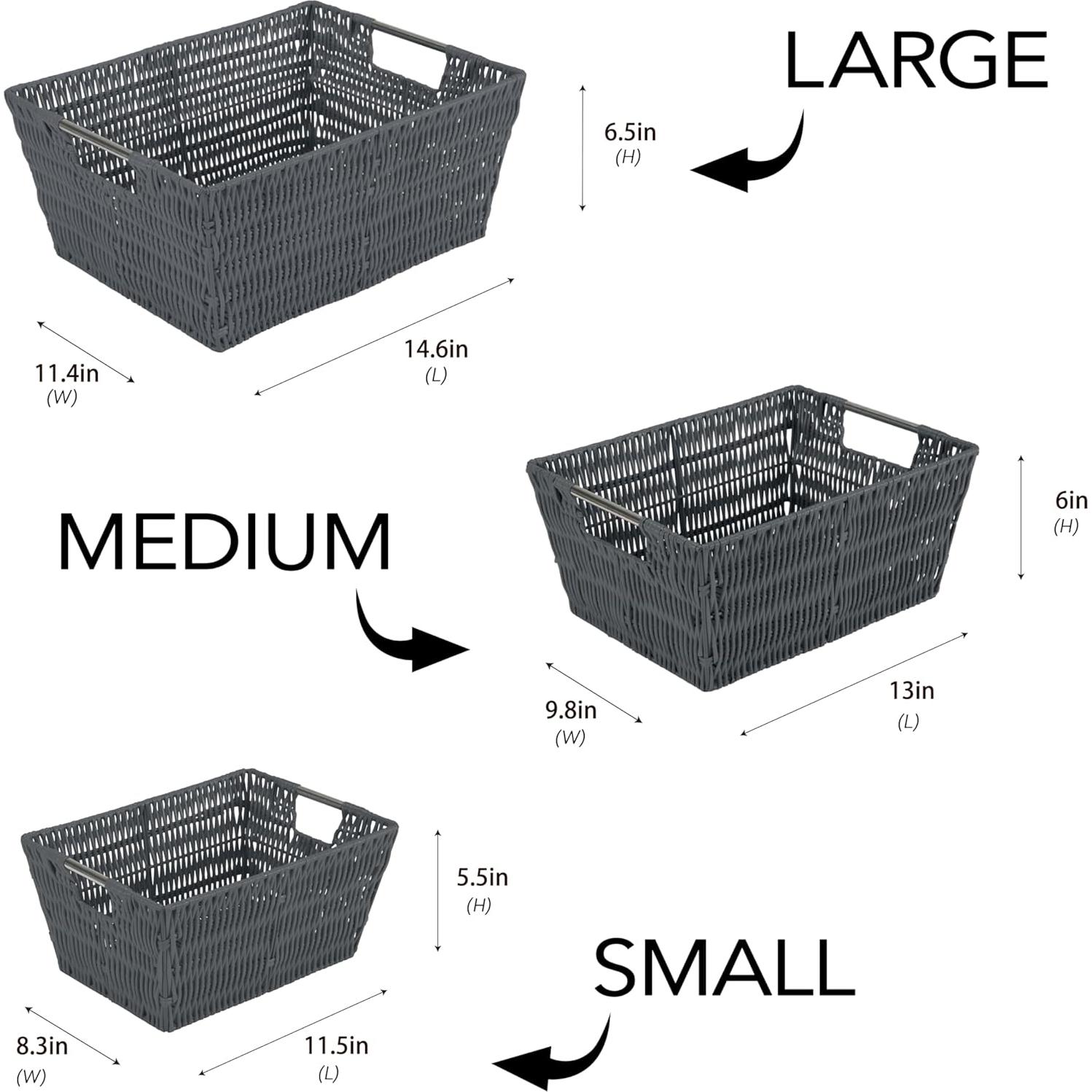 Conjunto de 3 Cestas de Ratan Simplify - Almacenamiento Multiusos