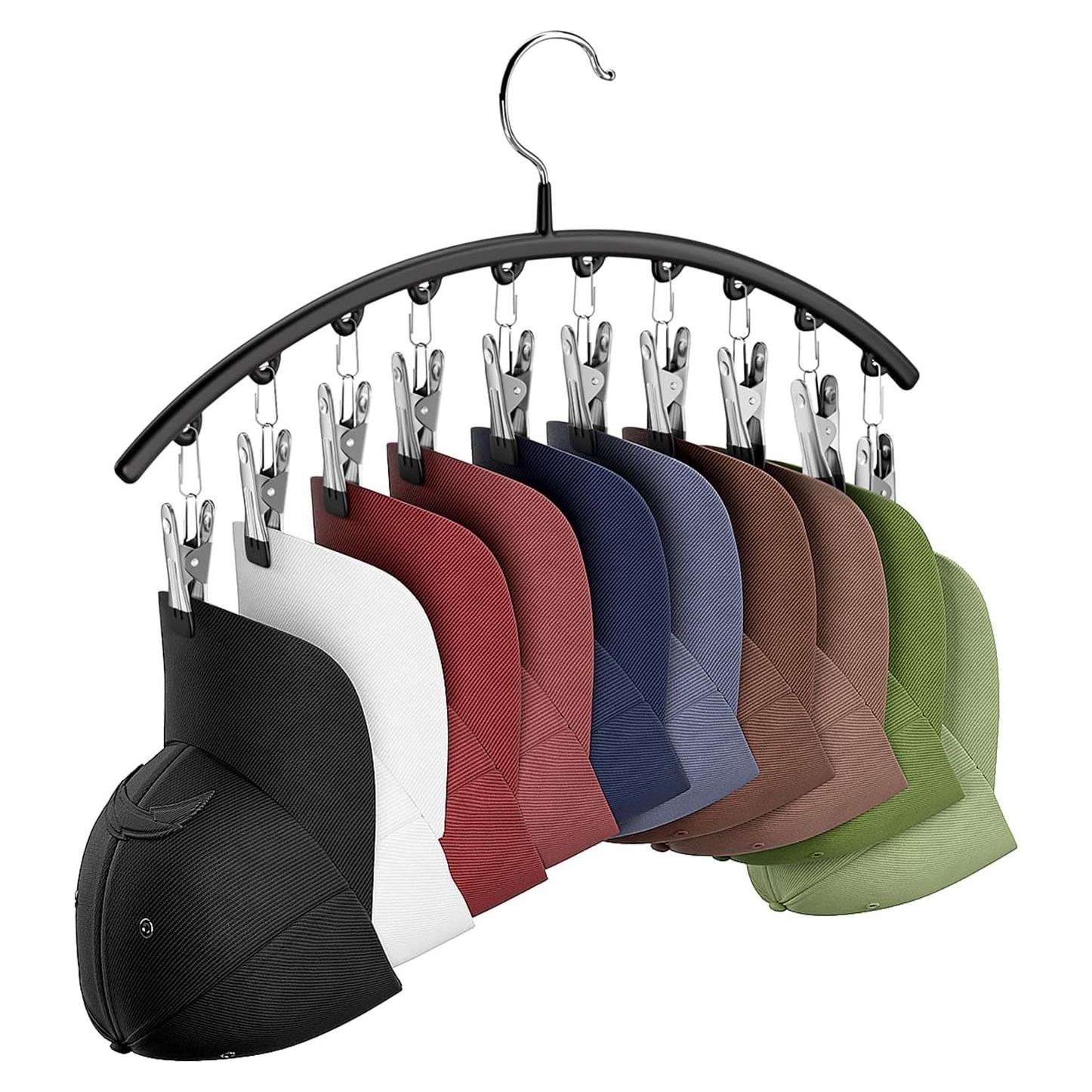 Organizador de Sombreros Cuipingoo Negro - Soporte Colgante 10 Clips