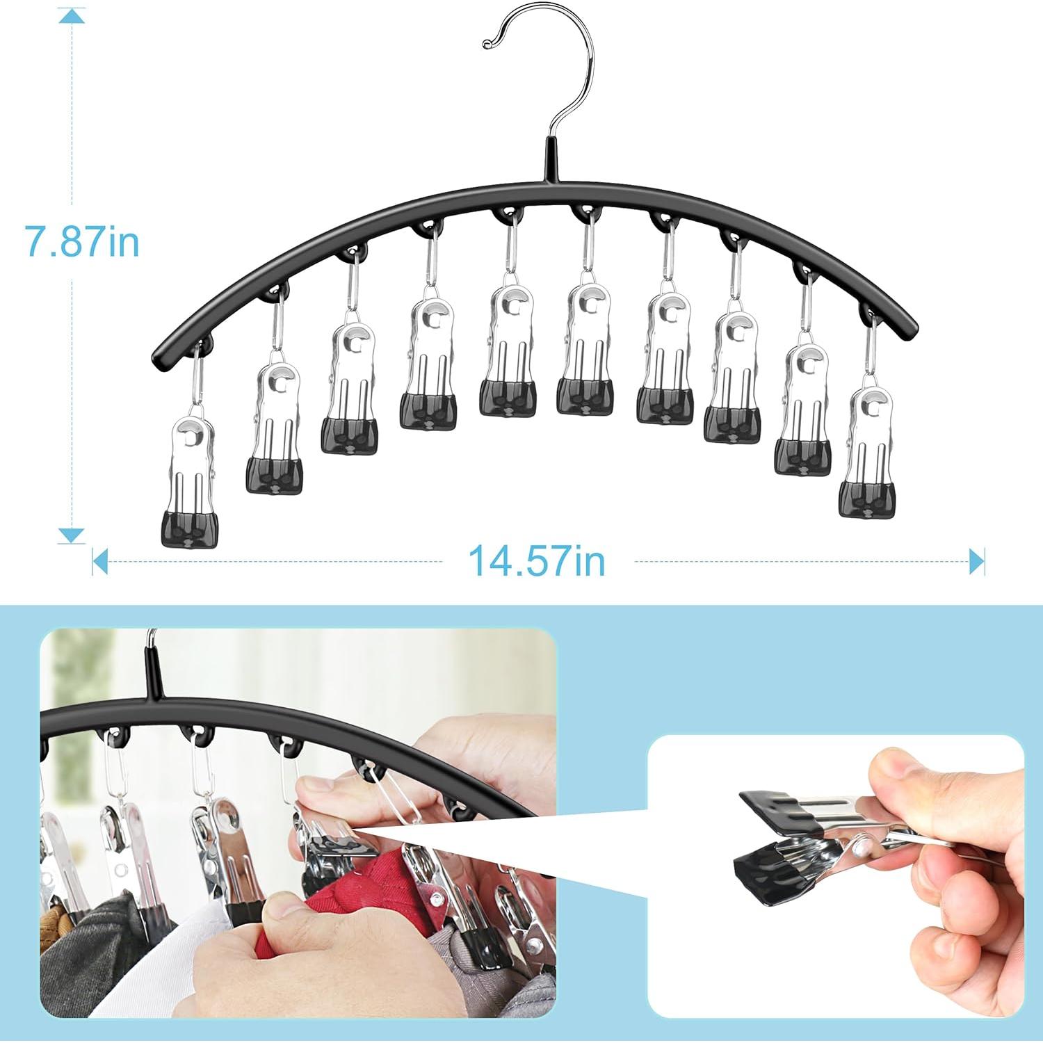 Organizador de Sombreros Cuipingoo Negro - Soporte Colgante 10 Clips