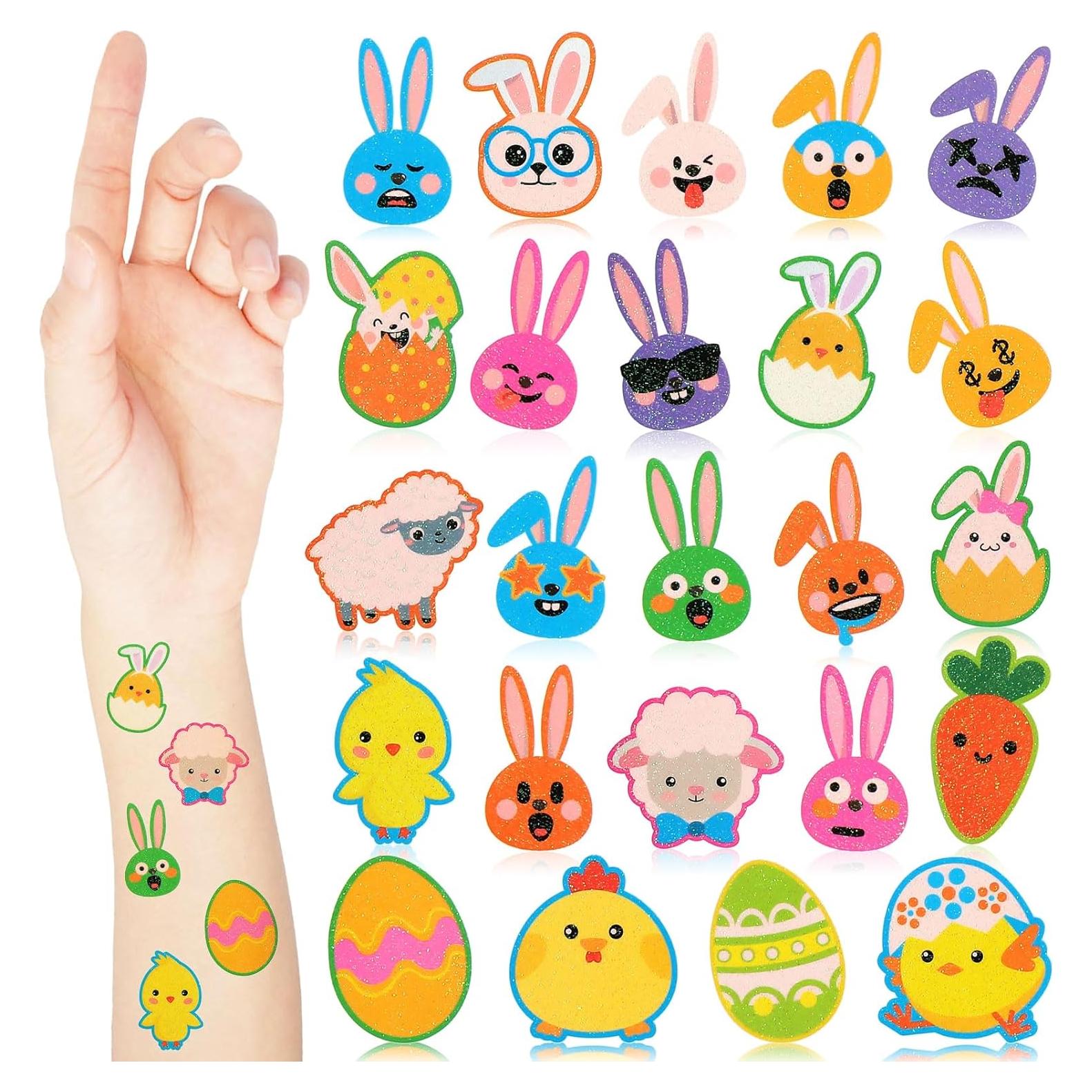 Tatuajes Temporales de Pascua Nosiny - 240 Stickers Brillantes