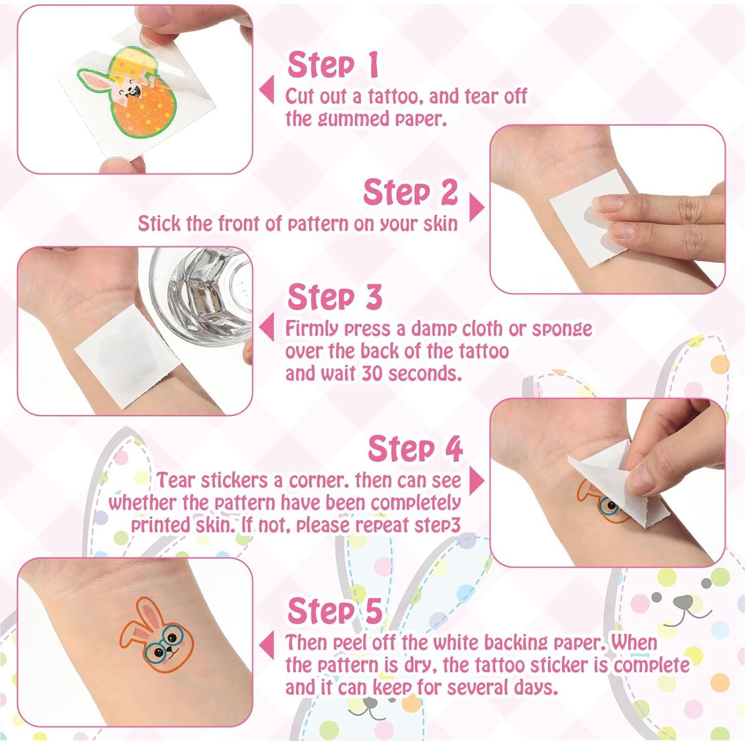 Tatuajes Temporales de Pascua Nosiny - 240 Stickers Brillantes