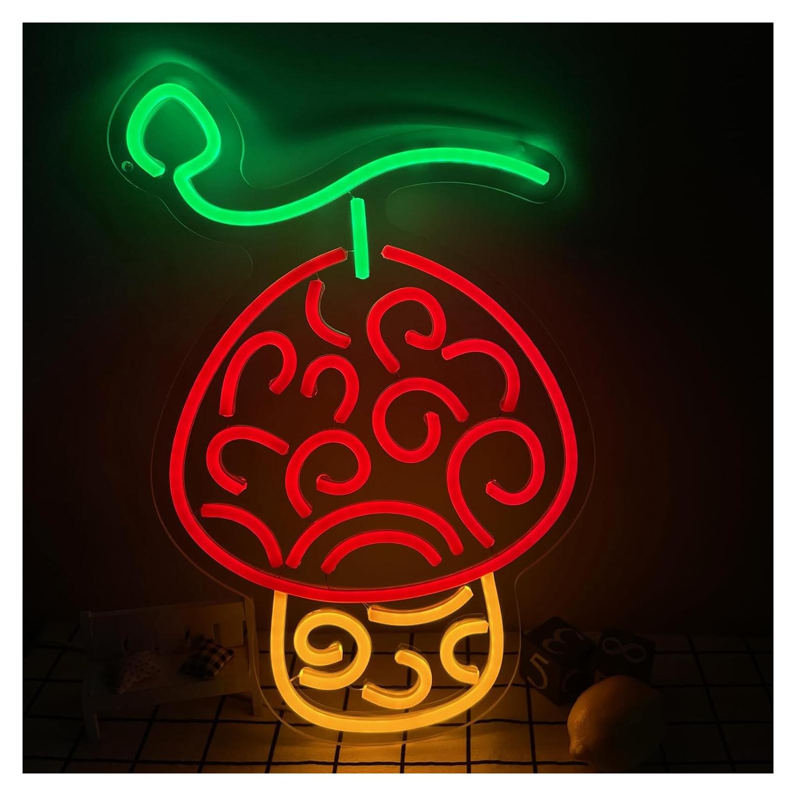 Letrero Neon Fruta Humana GTOTd 27.3x42 cm Decoración