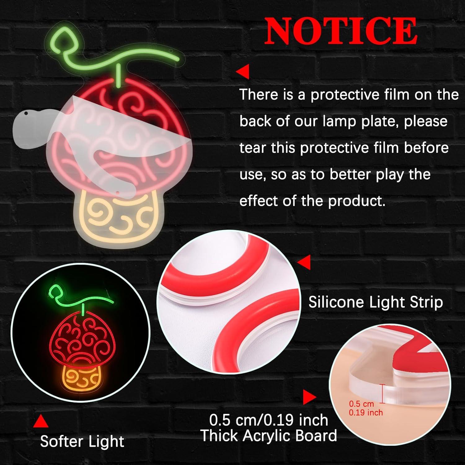 Letrero Neon Fruta Humana GTOTd 27.3x42 cm Decoración