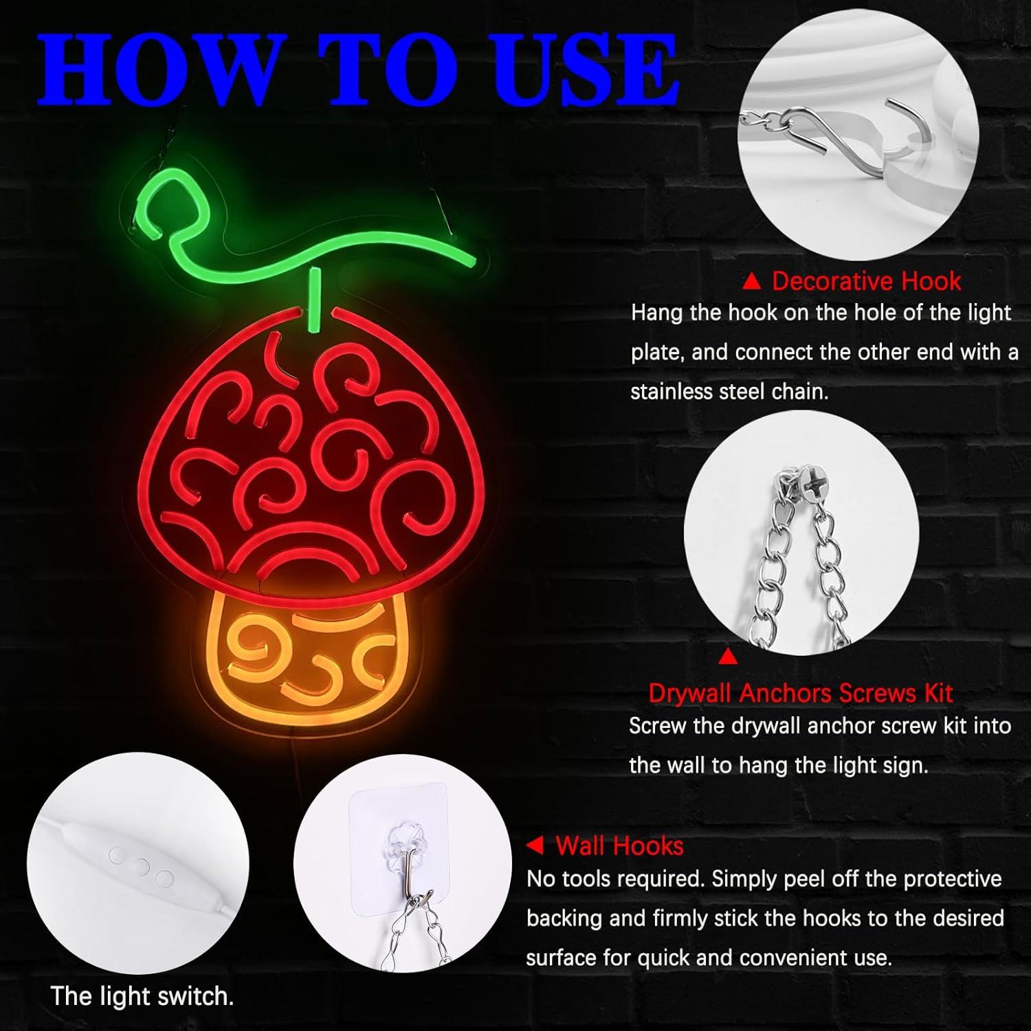 Letrero Neon Fruta Humana GTOTd 27.3x42 cm Decoración