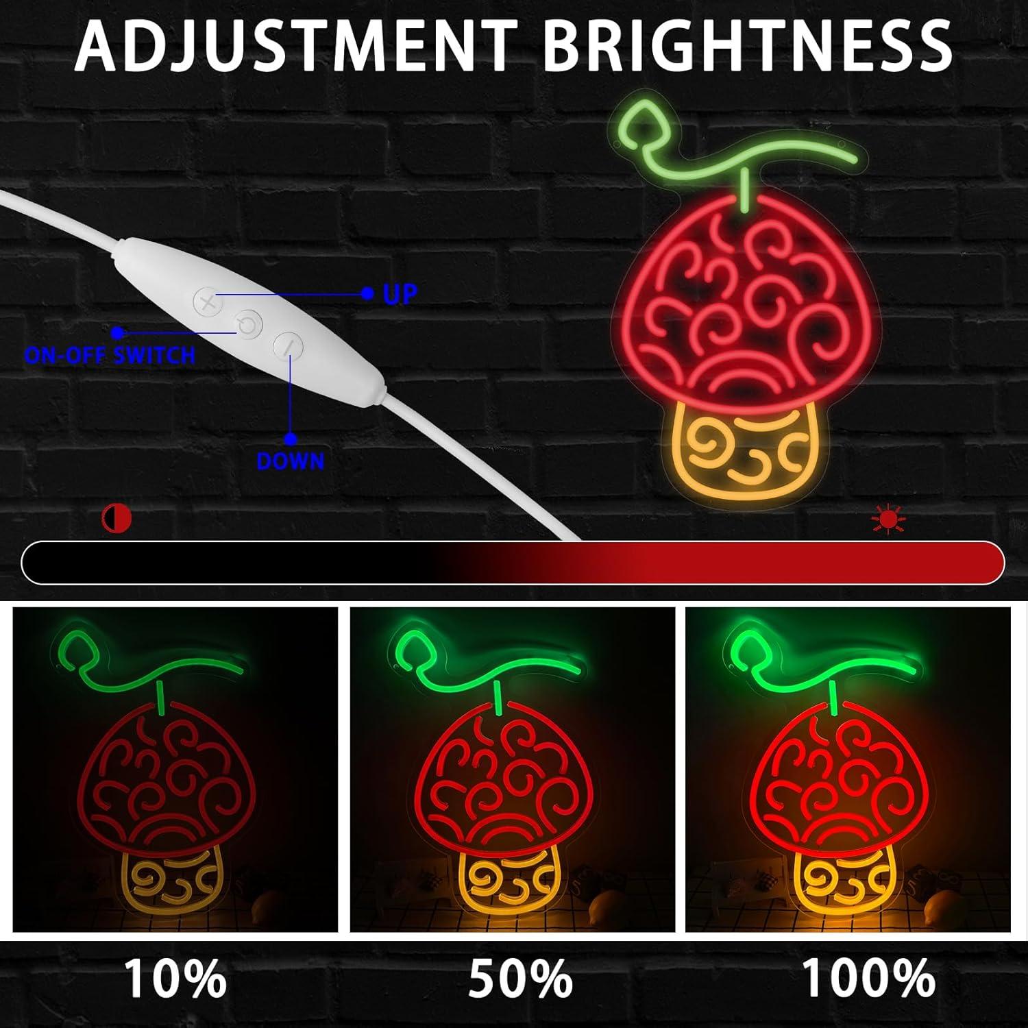 Letrero Neon Fruta Humana GTOTd 27.3x42 cm Decoración