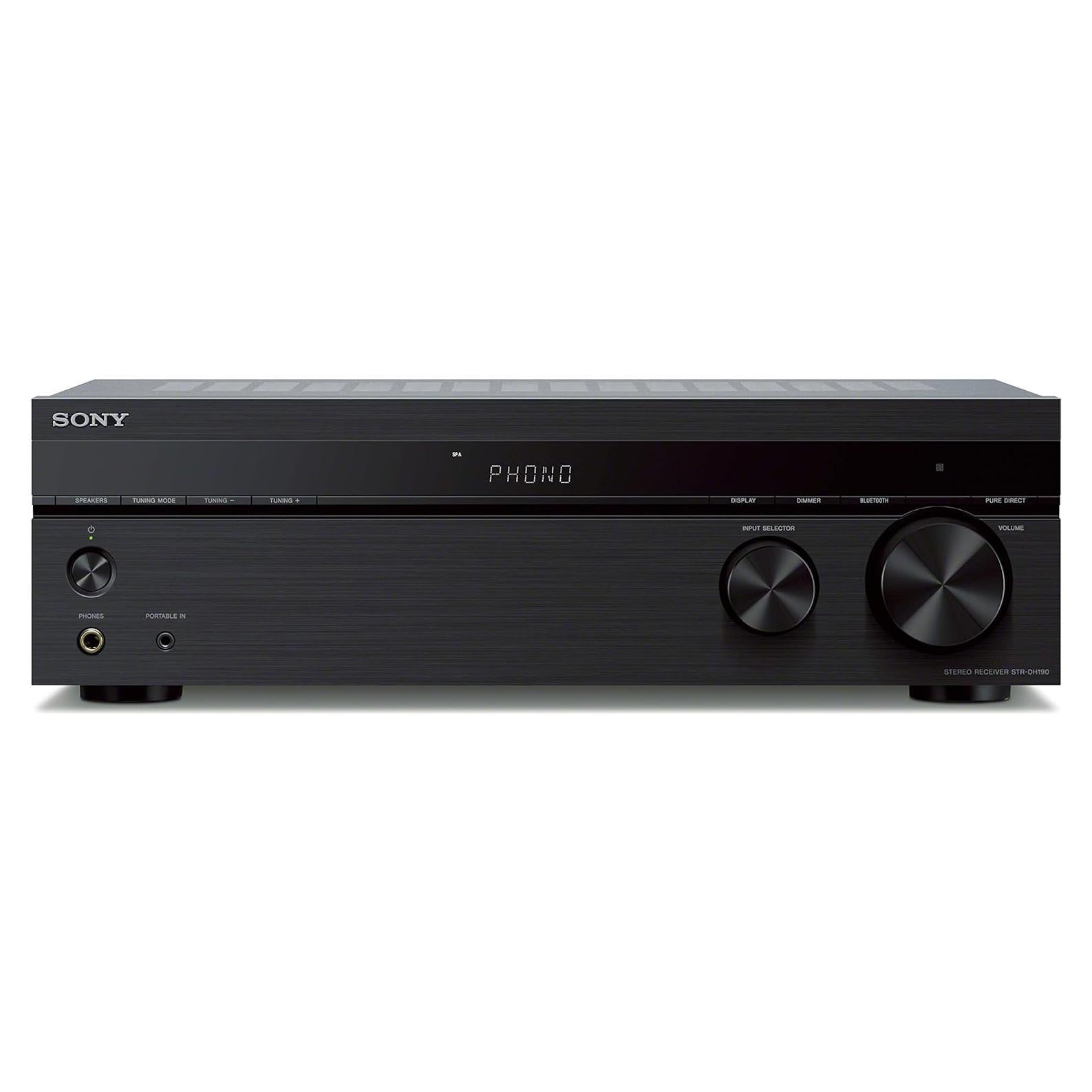 Receptor Estéreo Sony STRDH190 con Bluetooth y Phono Negro