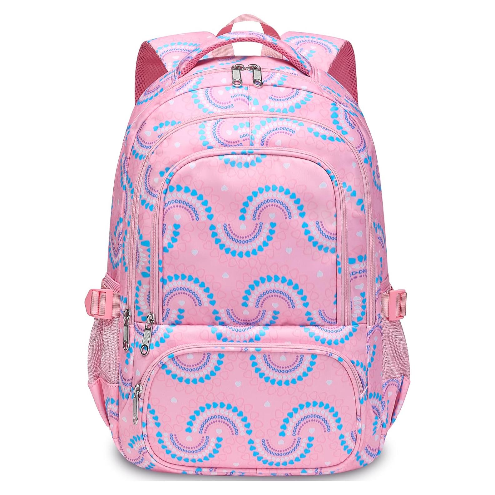 Mochila Escolar BLUEFAIRY Rosa Durazno 43x30x15 cm 25L
