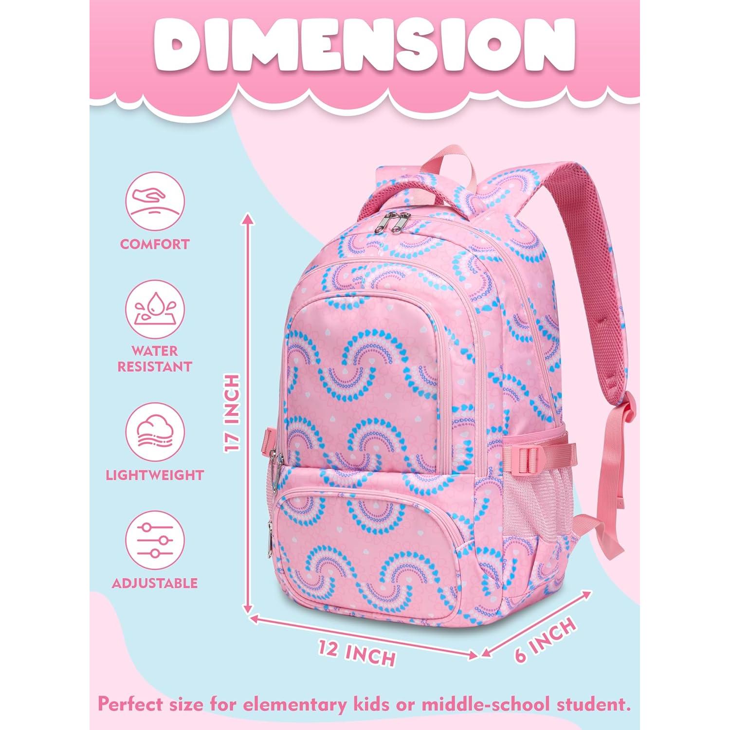 Mochila Escolar BLUEFAIRY Rosa Durazno 43x30x15 cm 25L