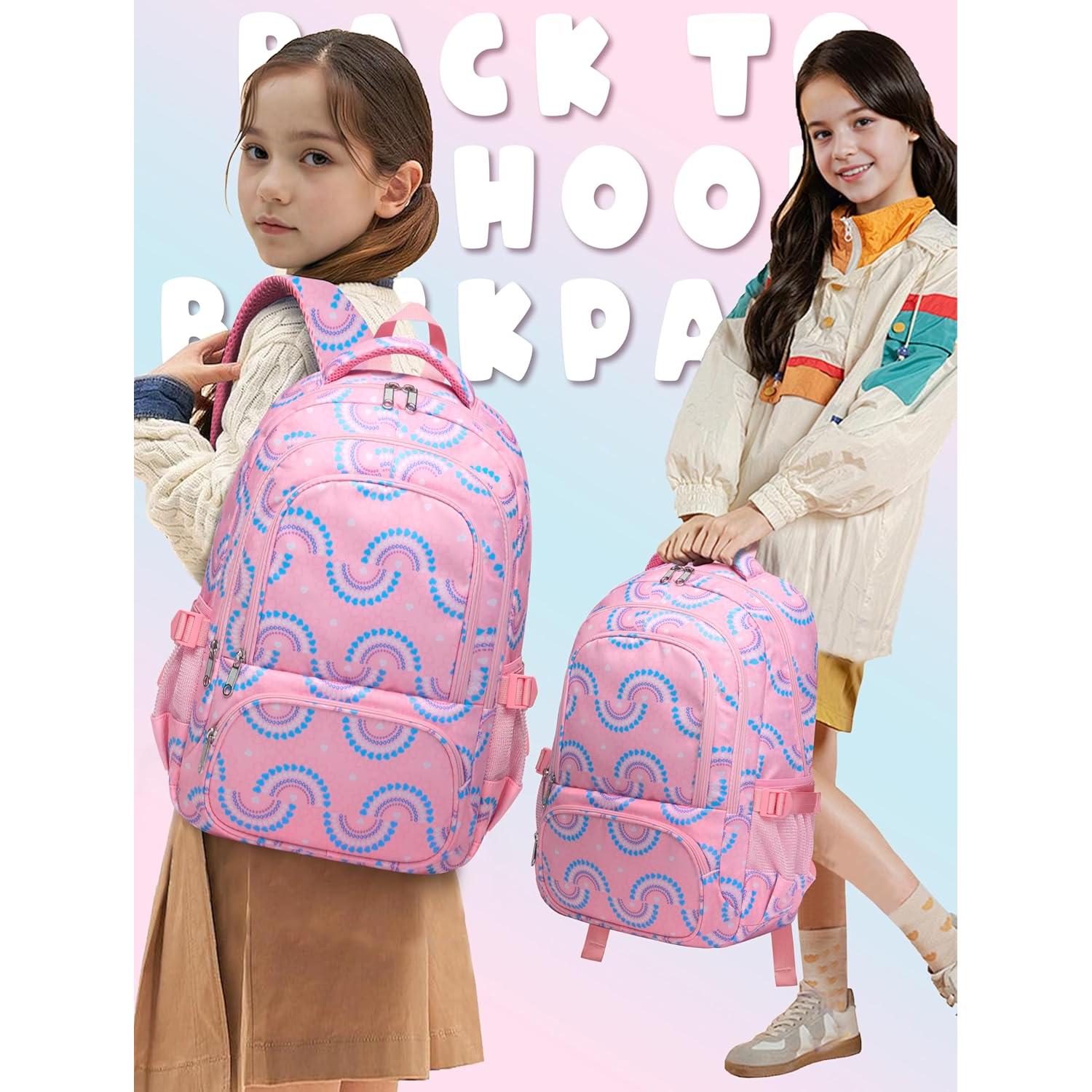 Mochila Escolar BLUEFAIRY Rosa Durazno 43x30x15 cm 25L