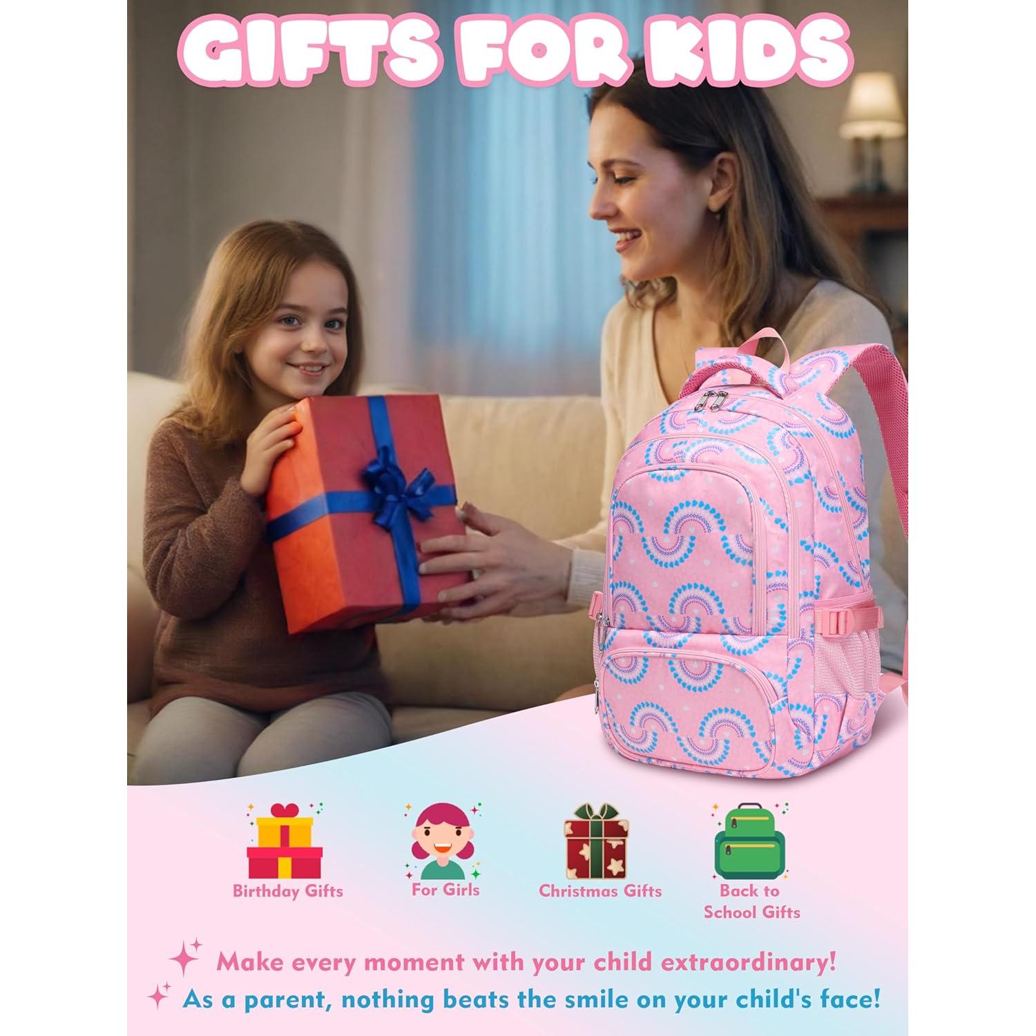 Mochila Escolar BLUEFAIRY Rosa Durazno 43x30x15 cm 25L