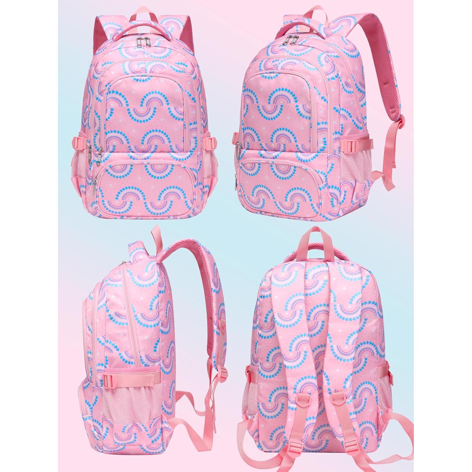 Mochila Escolar BLUEFAIRY Rosa Durazno 43x30x15 cm 25L