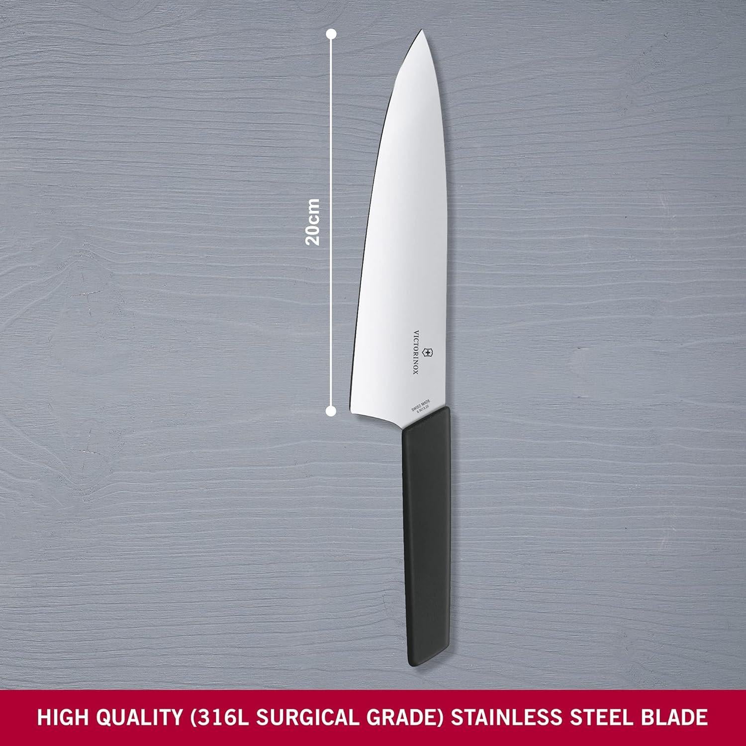 Cuchillo de Chef Victorinox 20 cm Acero Inoxidable Negro