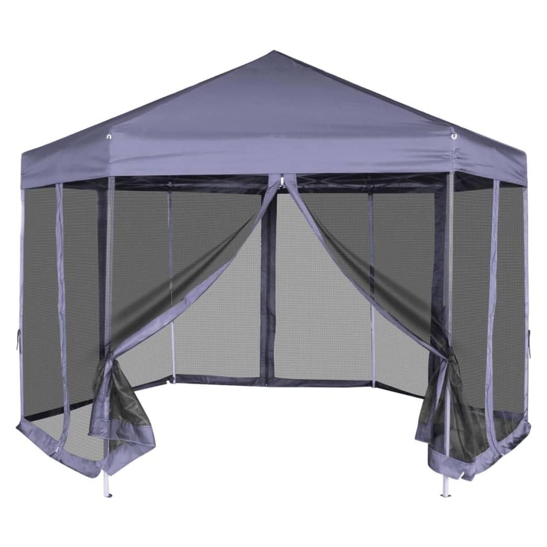 Carpa Plegable ZQQLVOO 3.6x3.1m Azul Oscuro con 6 Paredes