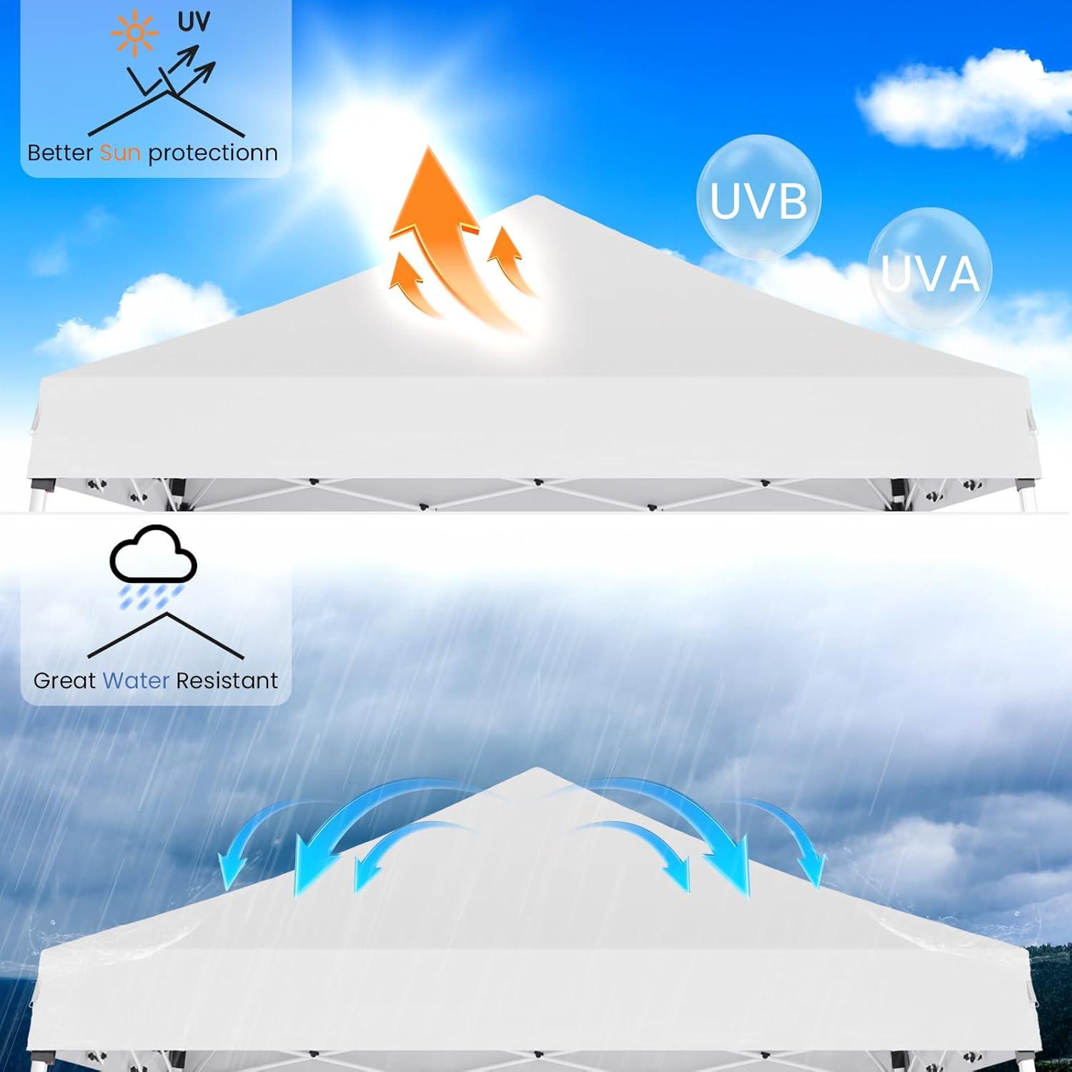 Carpa Pop Up Morngardo 10x10 Blanca Impermeable Ajustable