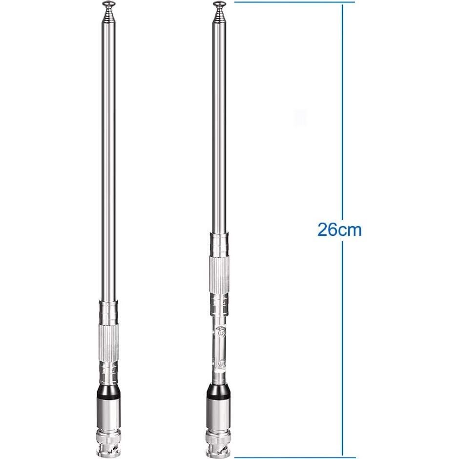 Antena Telescópica BNC Macho Bingfu 20-1300MHz 8 Secciones