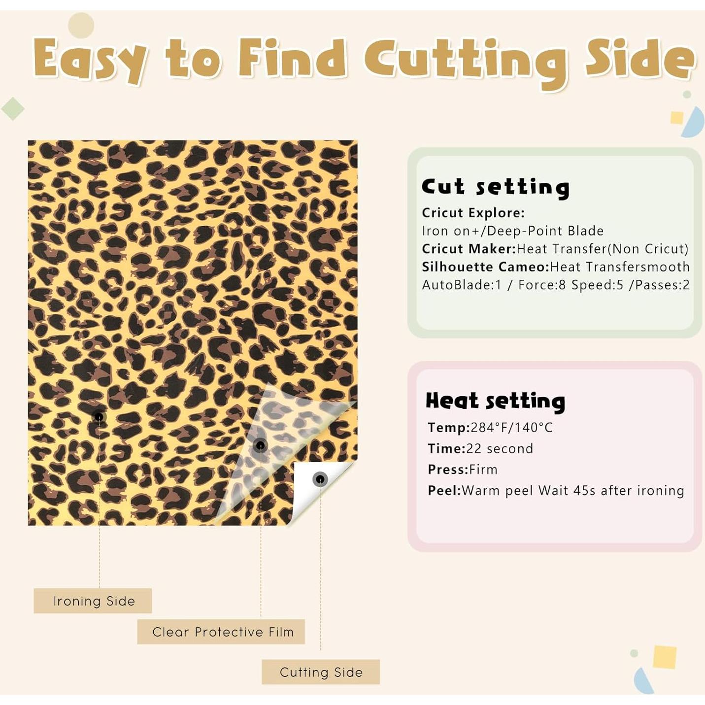 Vinilo HTV Leopardo Tintnut - 6 Hojas 30.48x25.4 cm