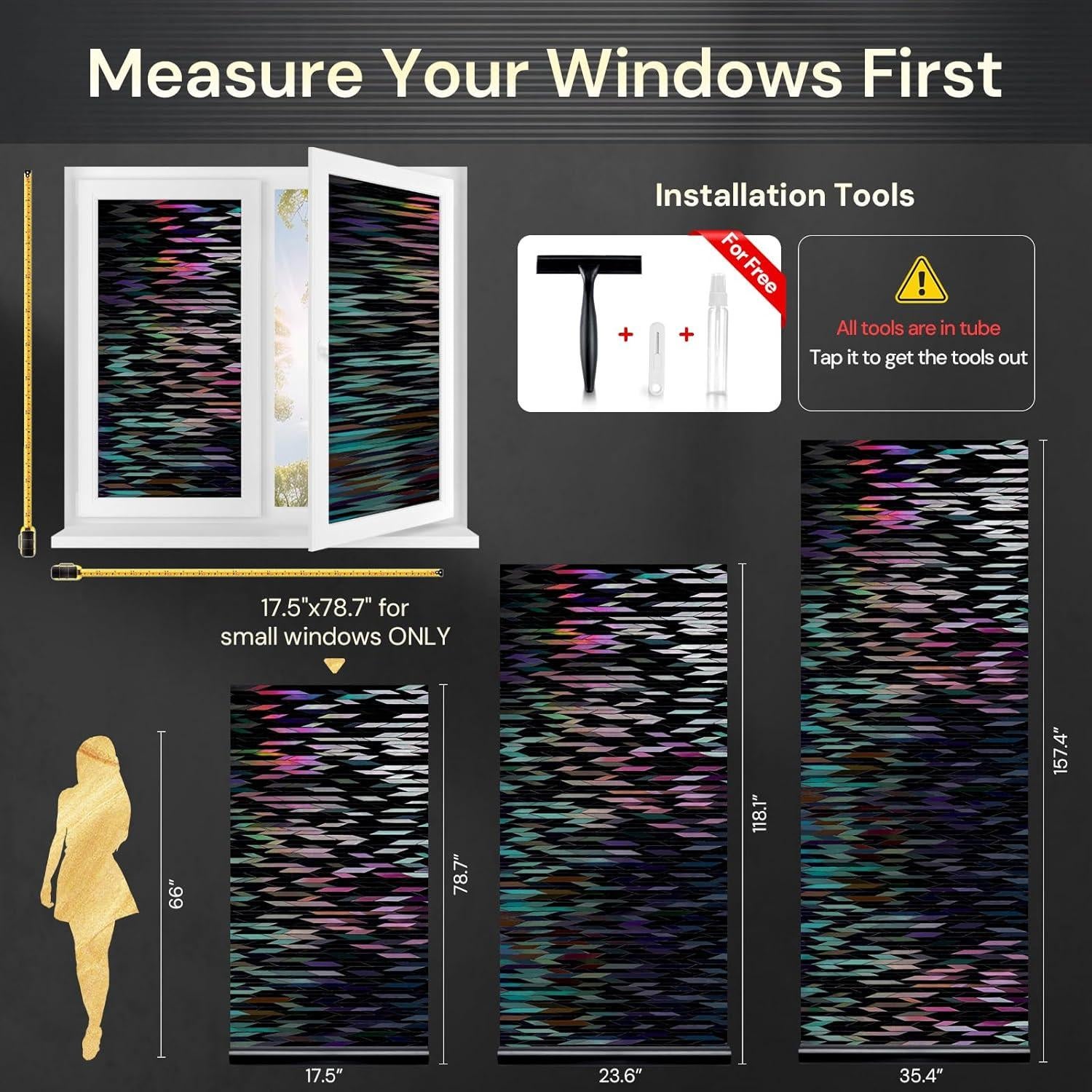 Película de Privacidad Rabbitgoo 44.5x200cm Opaca Anti-UV