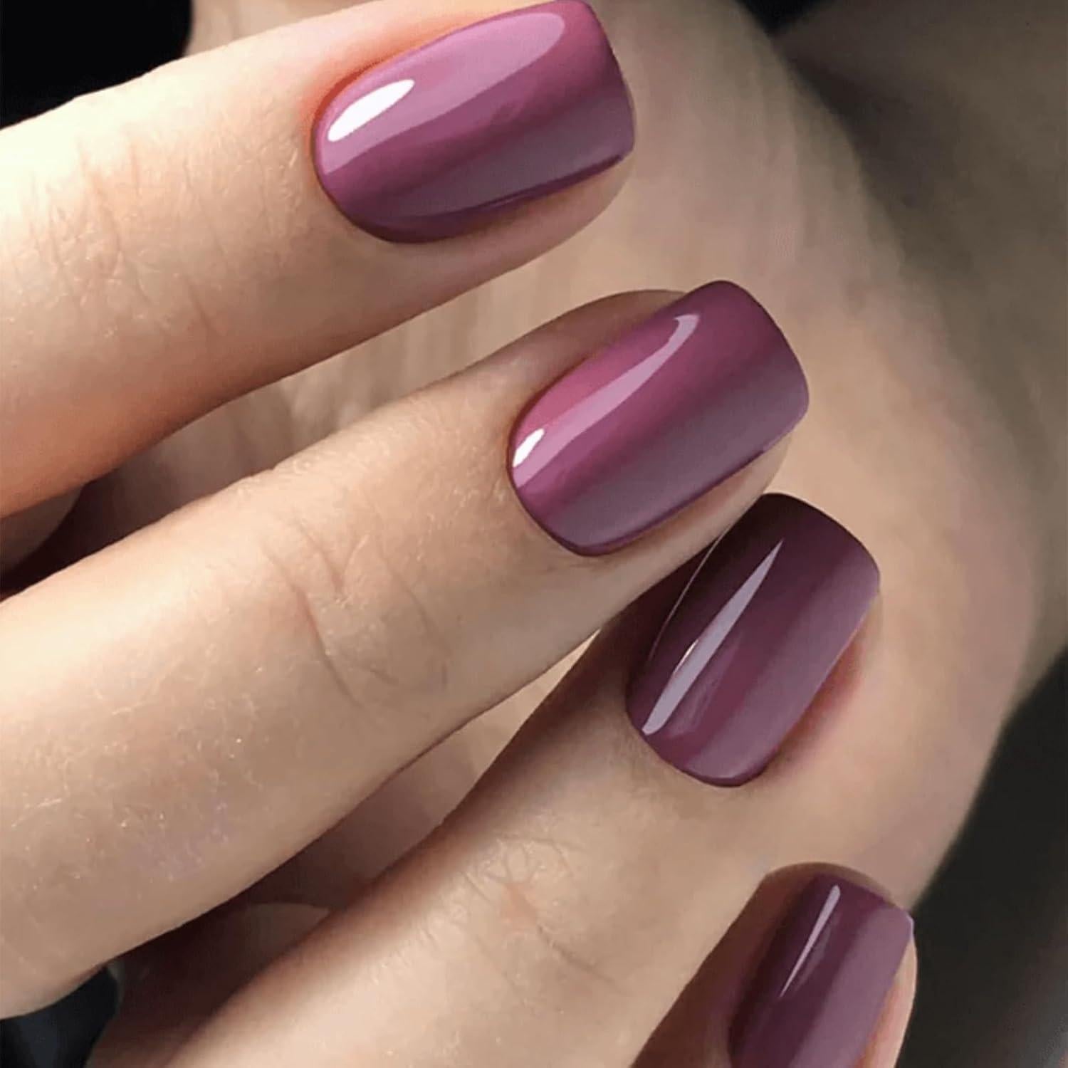 Uñas Postizas Cortas WOOYAS Gel Rosa 24 Piezas Reutilizables