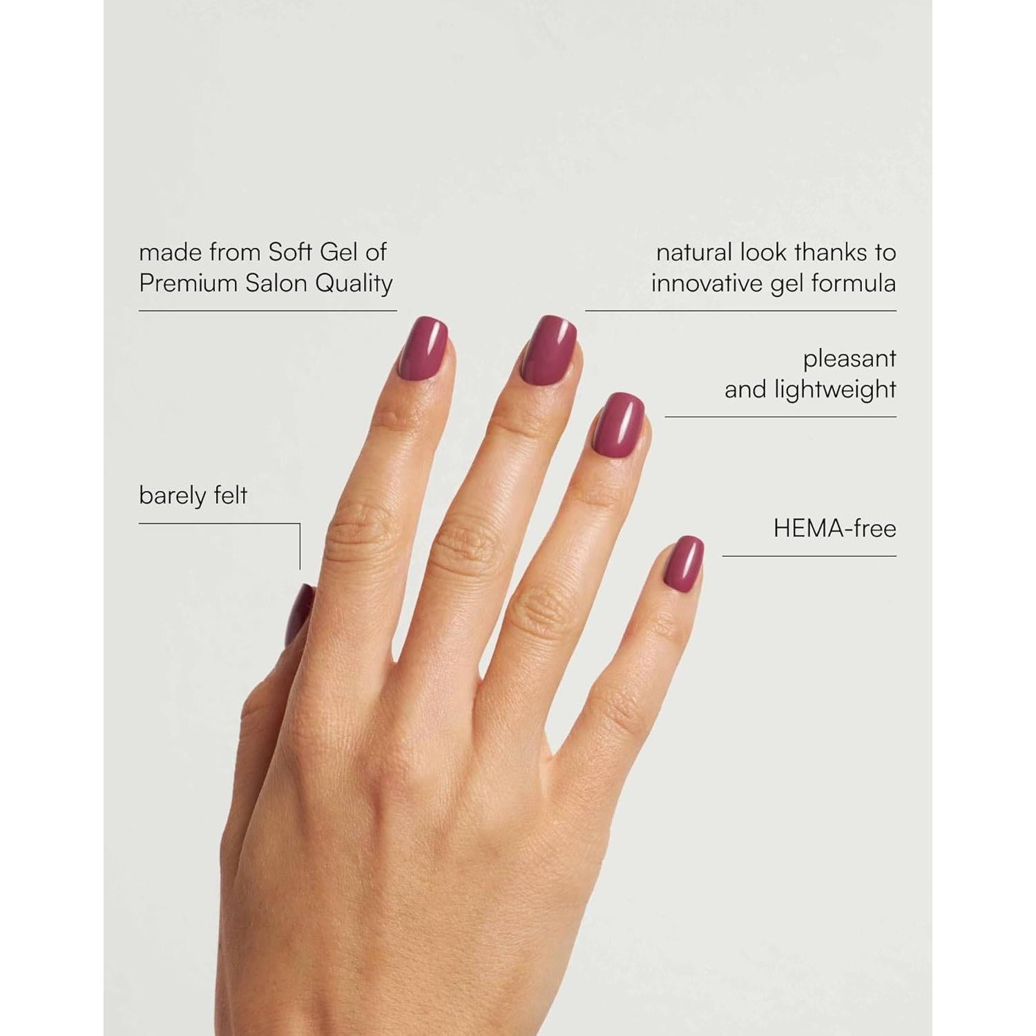 Uñas Postizas Cortas WOOYAS Gel Rosa 24 Piezas Reutilizables