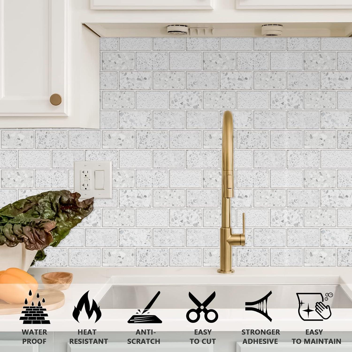 Azulejos Autoadhesivos URCOLOR 10 Hojas 30.48x30.48cm Blanco