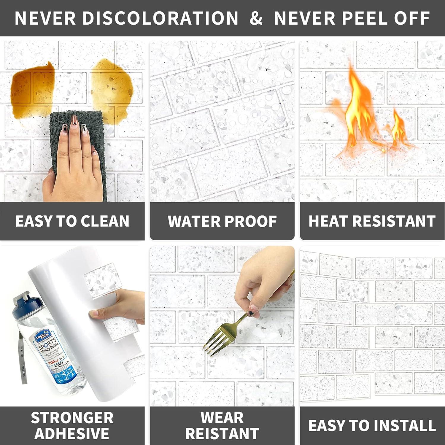 Azulejos Autoadhesivos URCOLOR 10 Hojas 30.48x30.48cm Blanco