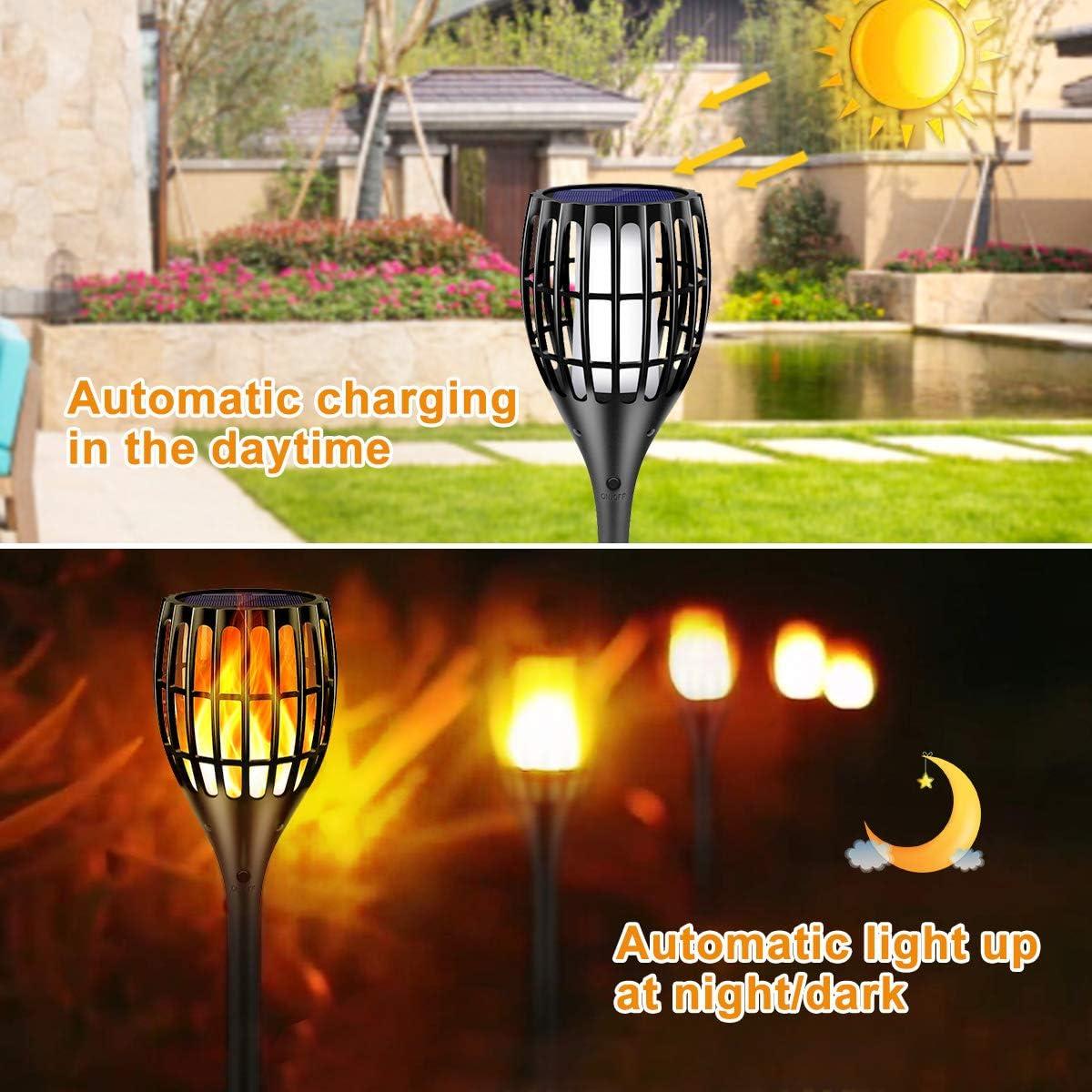 Luces de Antorcha Solar Ollivage 109 cm Efecto Llama IP65