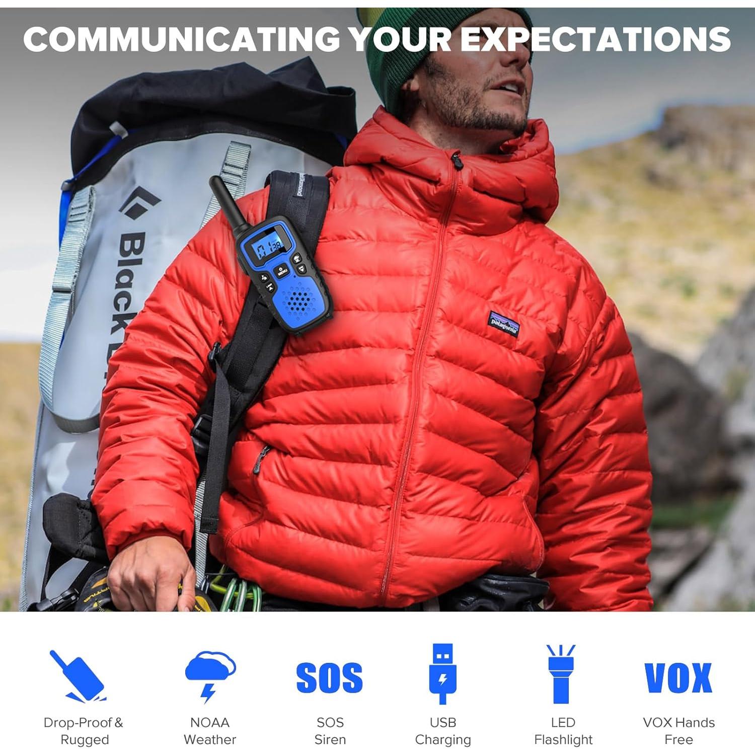 Walkie Talkies WisHouse M9 Recargables 2 Vías para Niños y Adultos