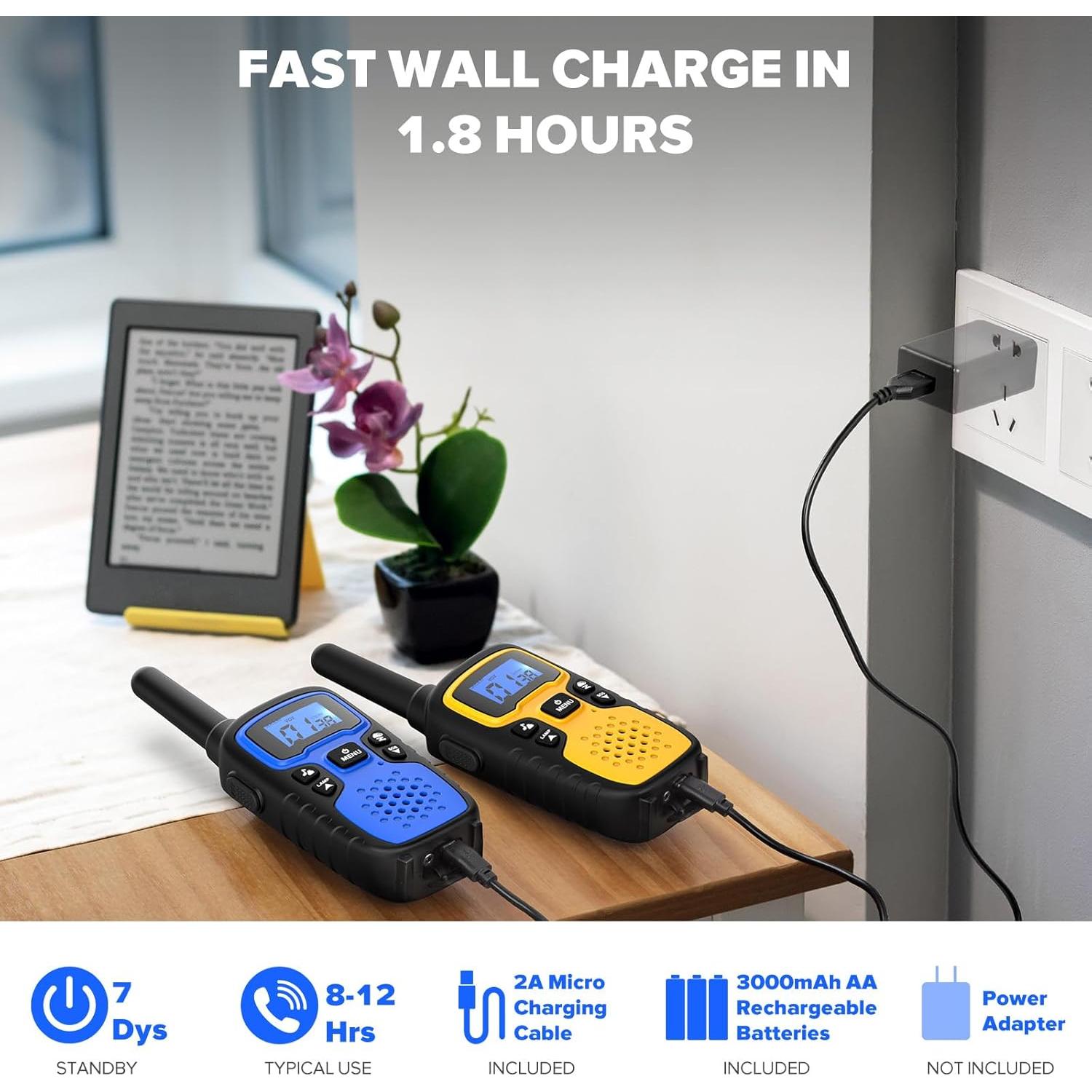 Walkie Talkies WisHouse M9 Recargables 2 Vías para Niños y Adultos