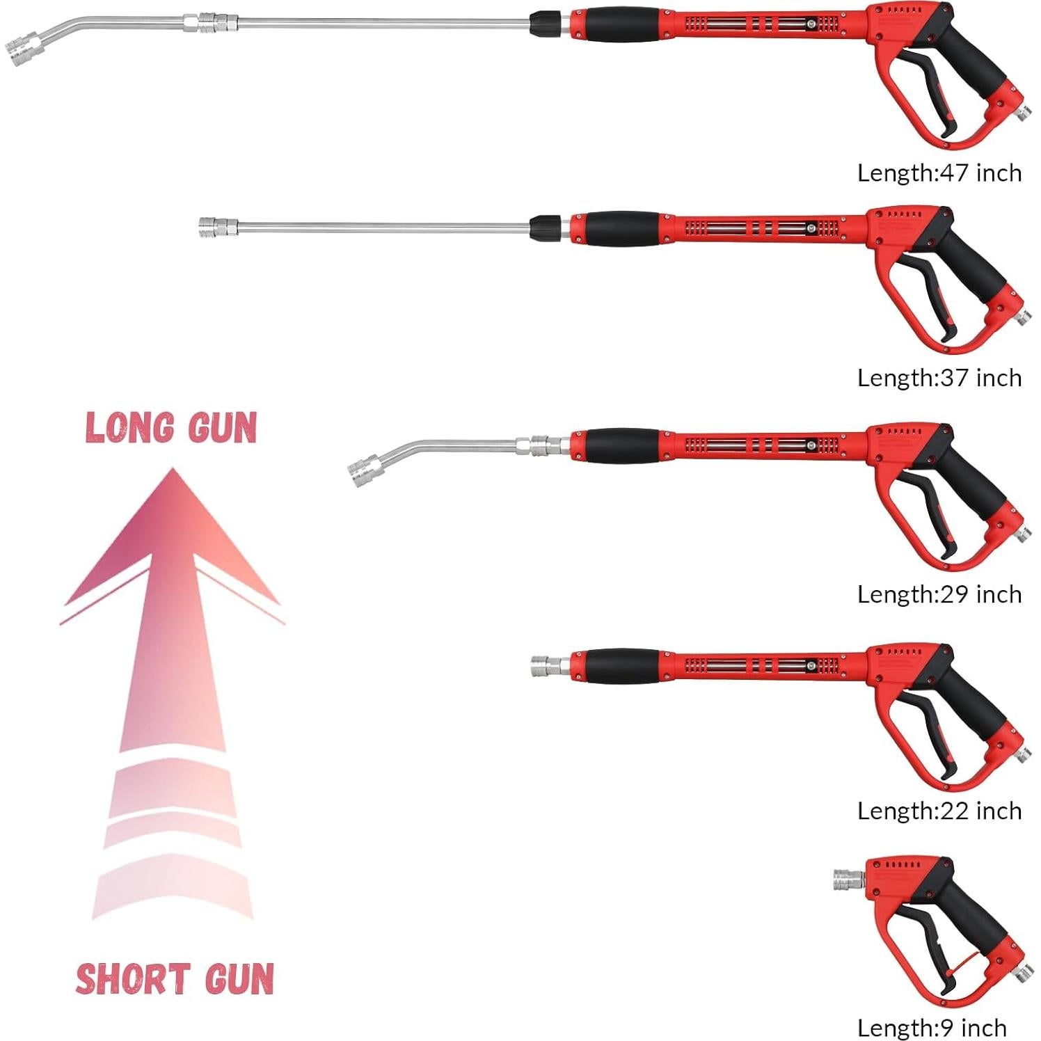 Pistola de Lavado a Presión BESHED con Varilla Curvada 43 cm