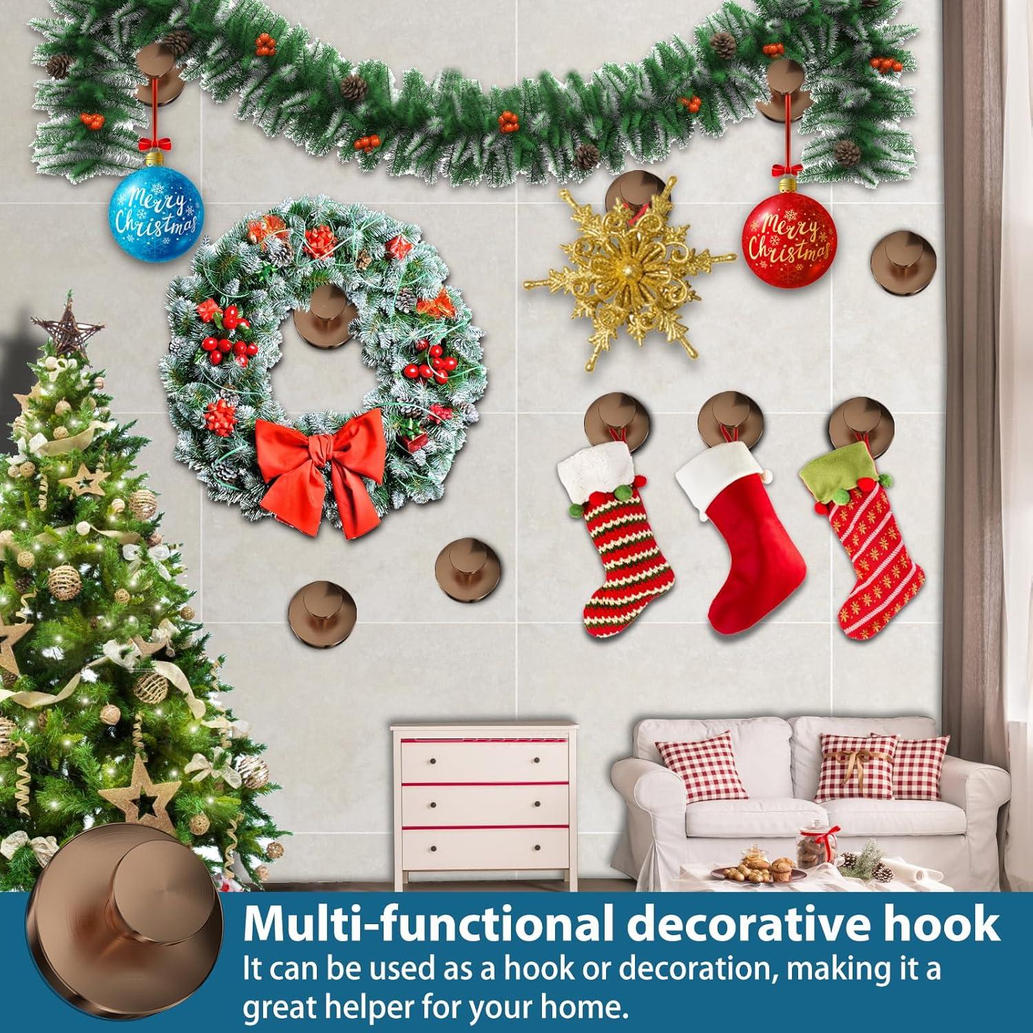 Ganchos de Ventosa AbluFirst 2 PCS Oro Rosa 6.8 kg Sin Perforación