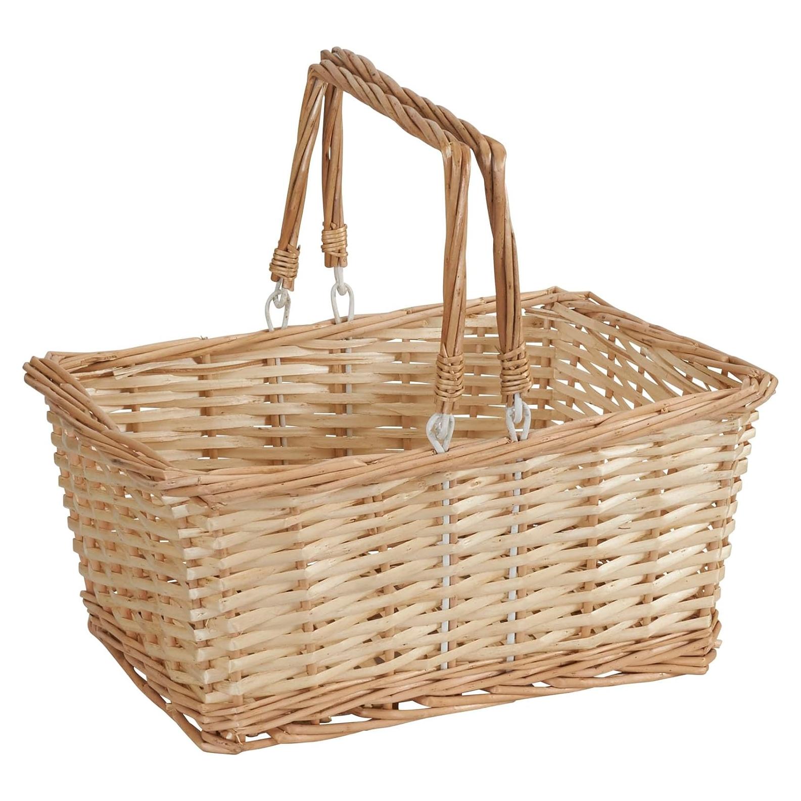 Cesta de Mercado Tejida Esenciales para el Hogar Natural 24x34x18cm