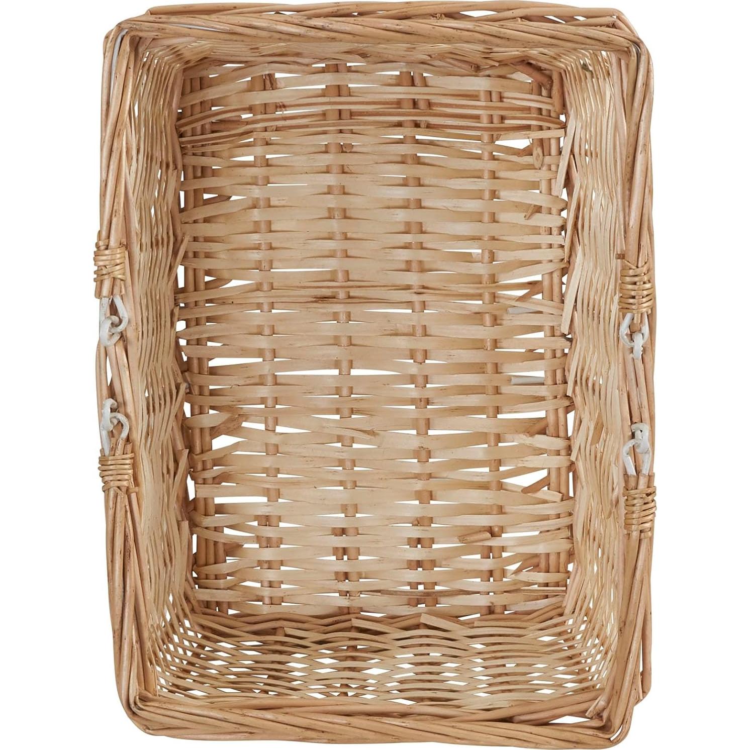 Cesta de Mercado Tejida Esenciales para el Hogar Natural 24x34x18cm