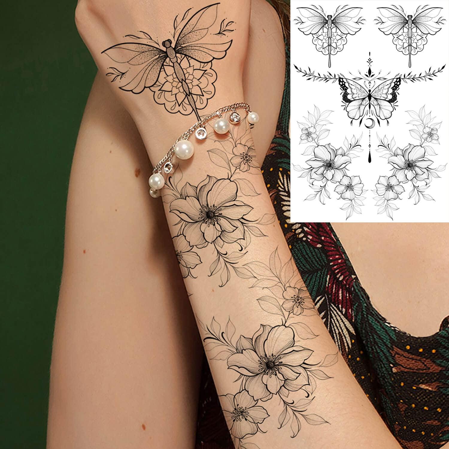 Tatuajes Temporales Glaryyears - 9 Diseños Realistas para Mujeres