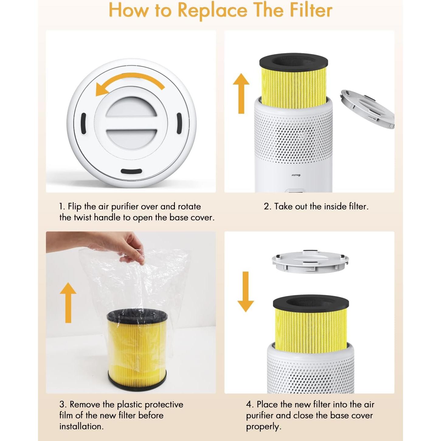 Filtro HEPA para Purificador de Aire VEWIOR B-D02U para Mascotas