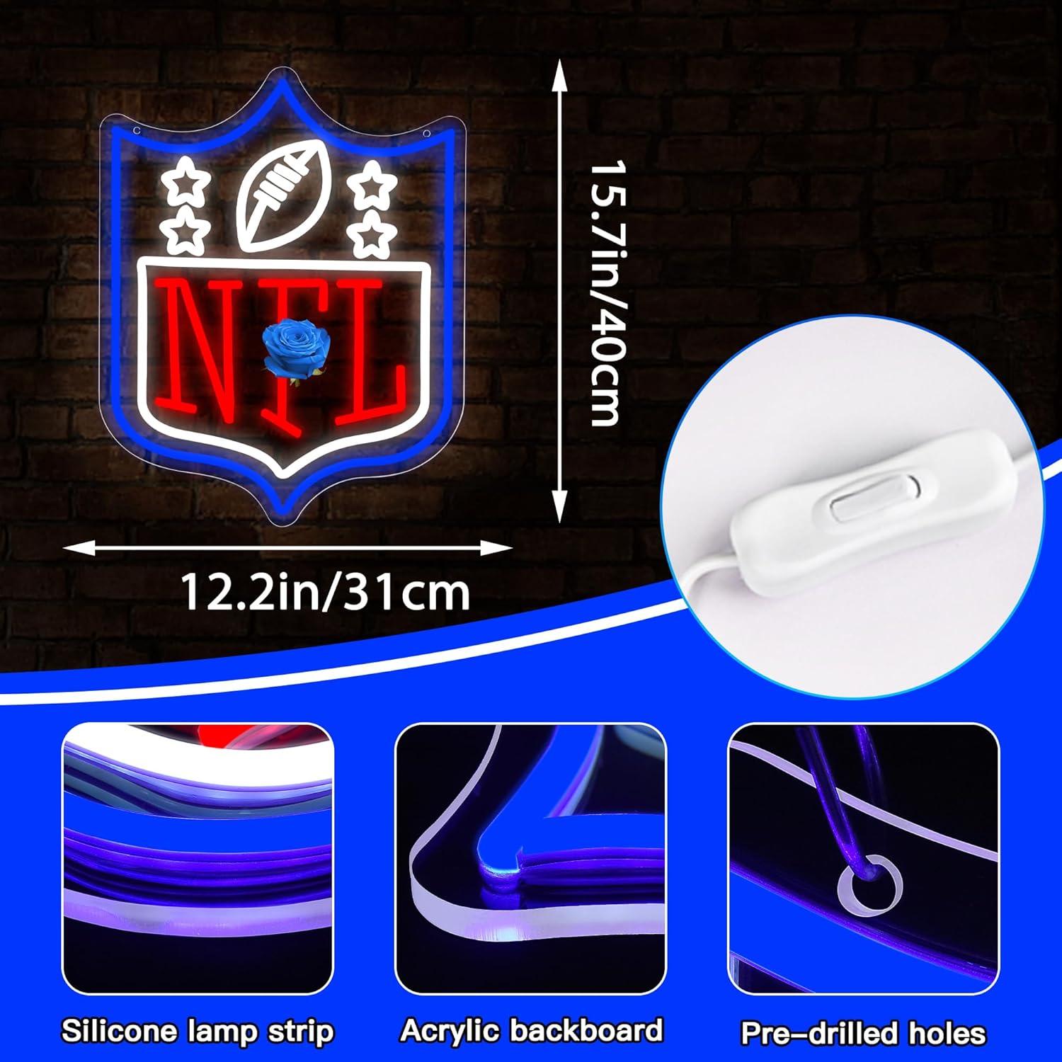 Luz de Neón LED Fútbol Brineon 28.4x37.4cm USB