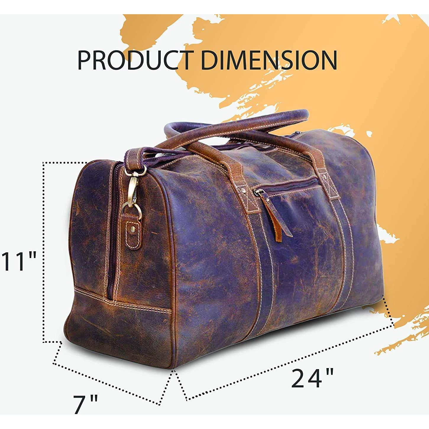 Bolsa de Viaje Duffle KomalC 61cm Cuero Vintage Unisex