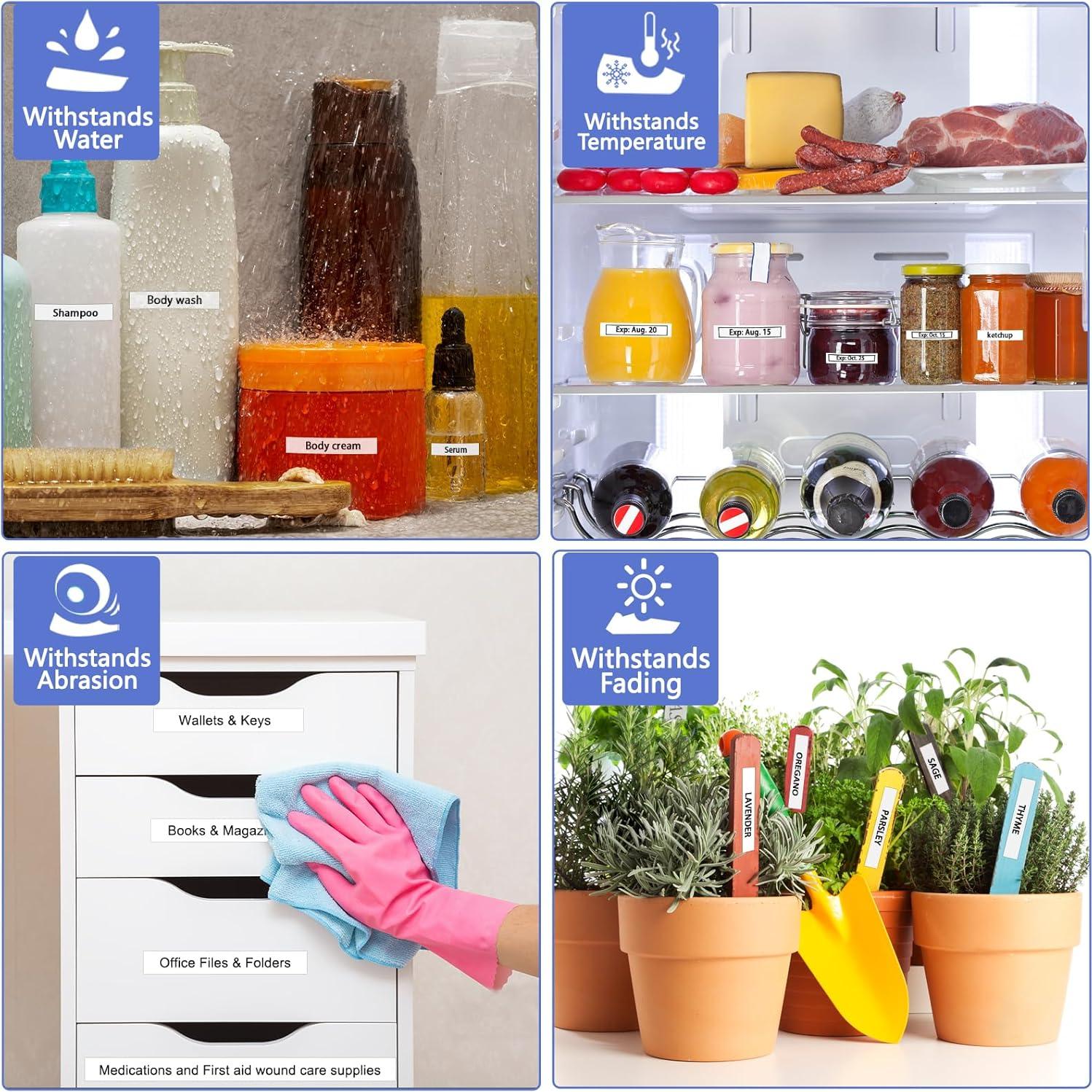 Cinta de Etiqueta Laminada Greencycle TZe-211 6mm Negra sobre Blanca - Paquete de 3