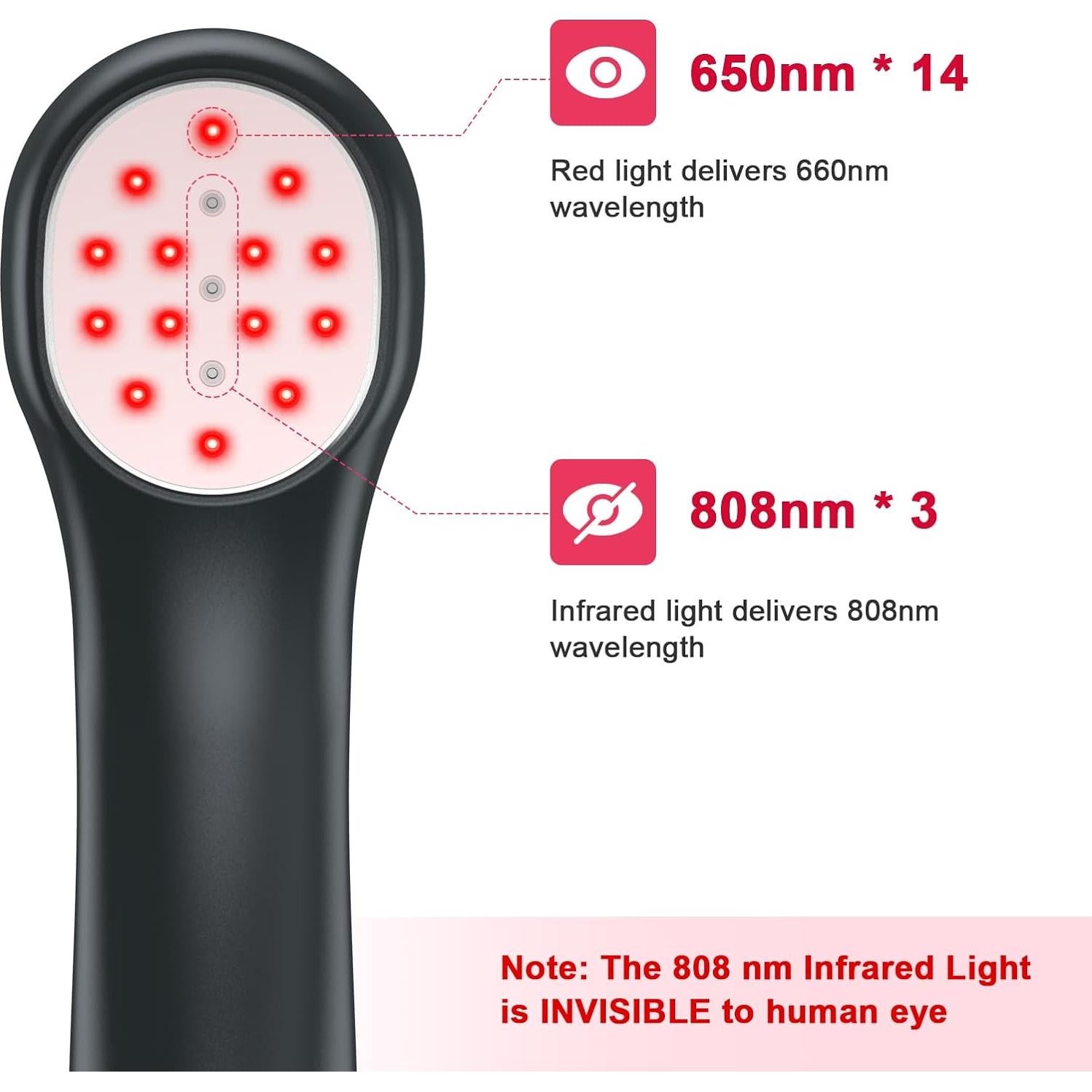 Dispositivo de Terapia de Luz Roja Anyork 650nm y 808nm