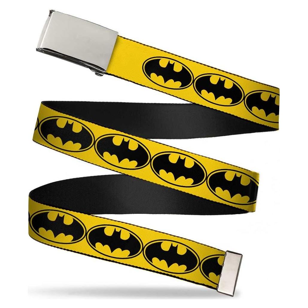 Cinturón de Tela Buckle-Down Murciélago Amarillo/Negro 2,54 cm