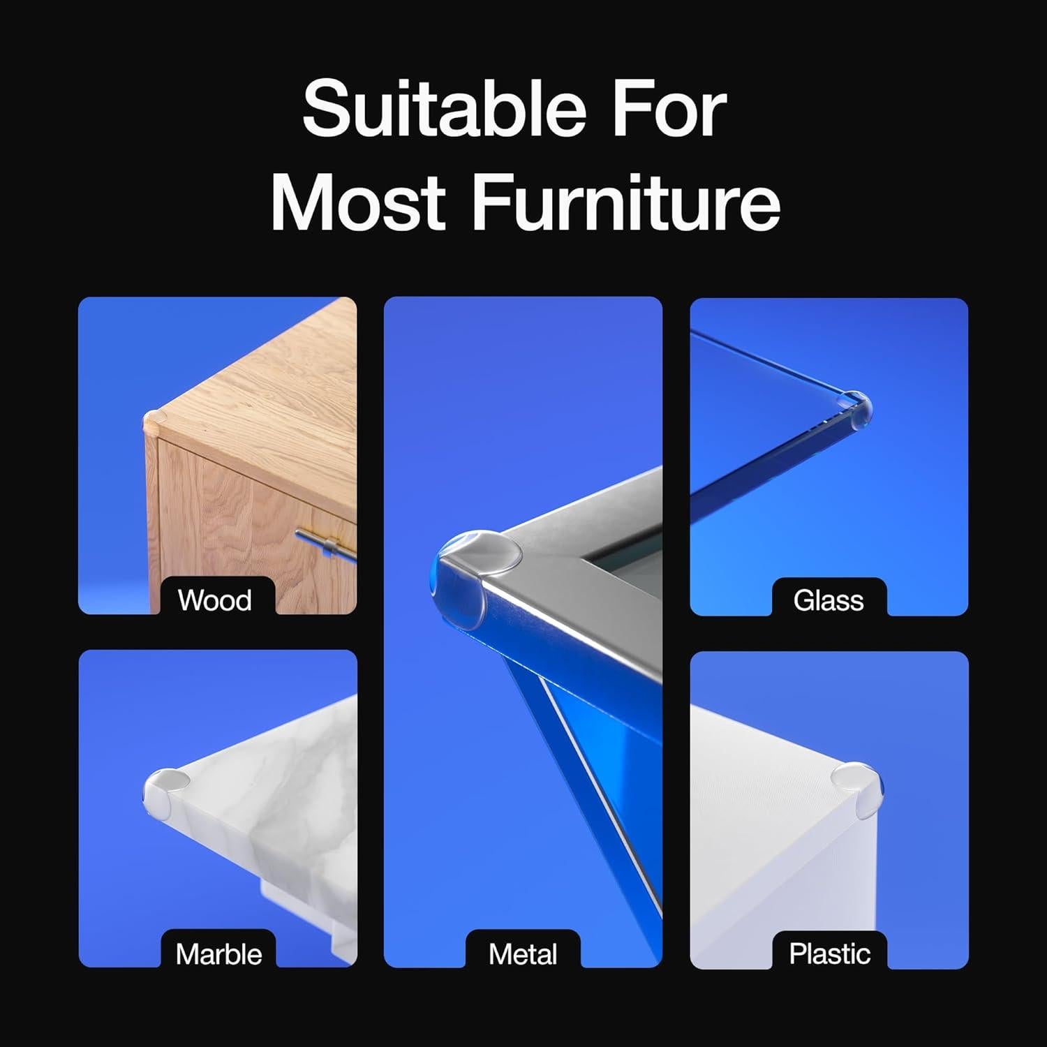 Protectores de Esquinas UXU - 12 Piezas Transparentes