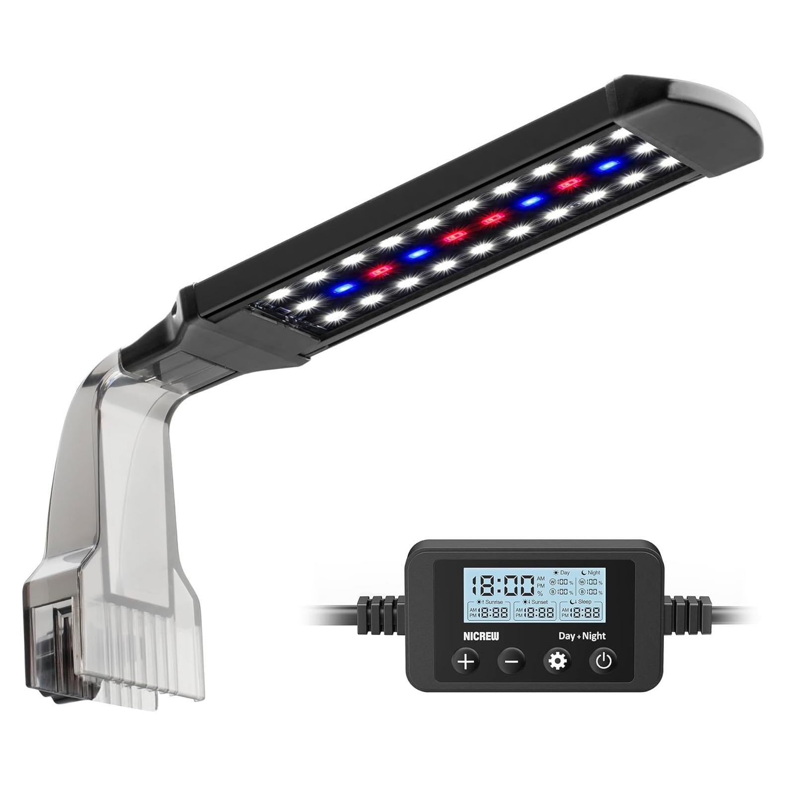 Luz de Acuario LED NICREW Clip On 21.17 cm para Plantas