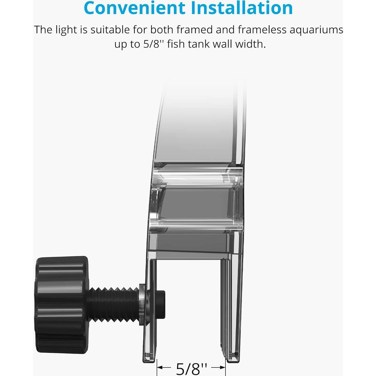 Luz de Acuario LED NICREW Clip On 21.17 cm para Plantas