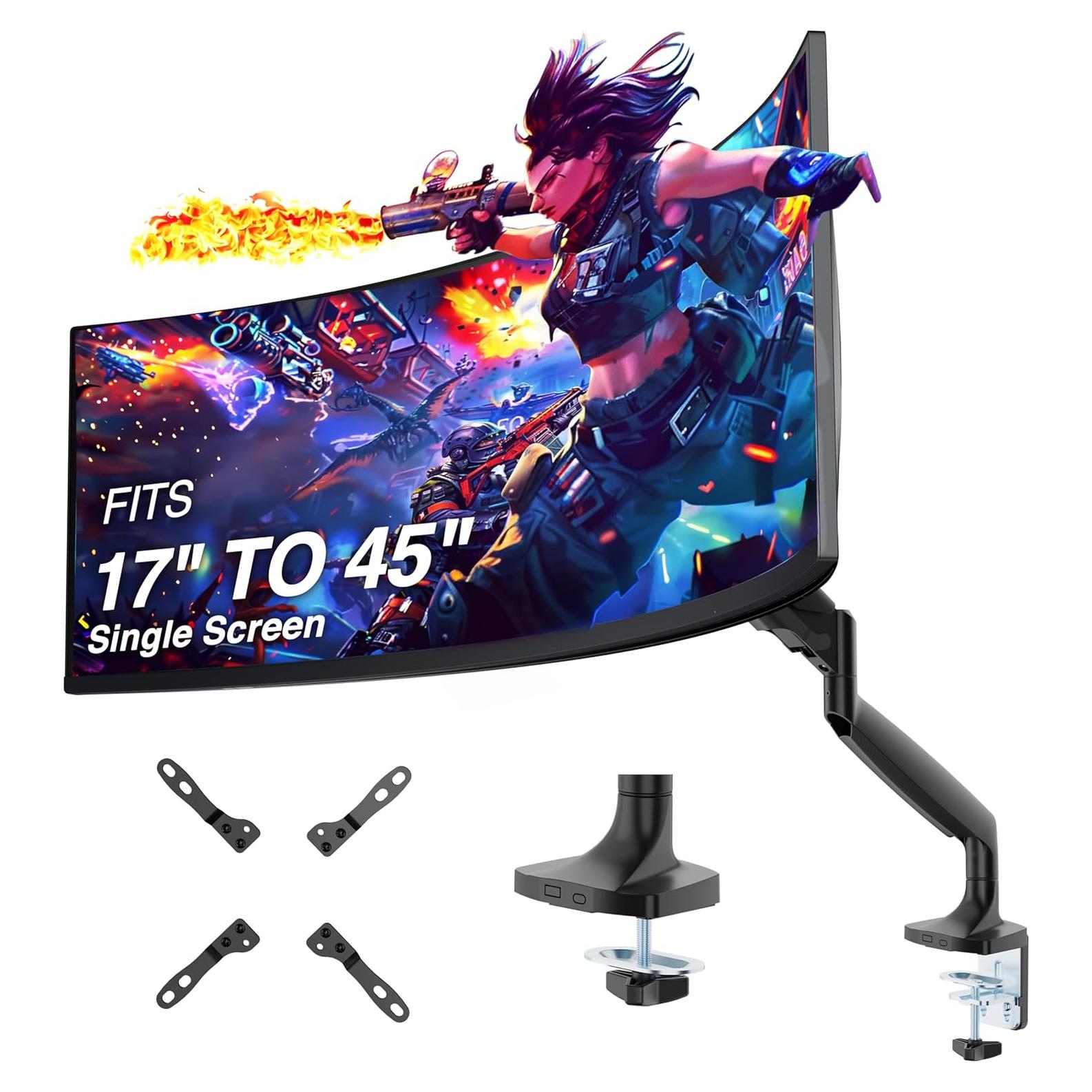 Soporte de Monitor AVLT Negro 17"-45" Ajustable en Escritorio