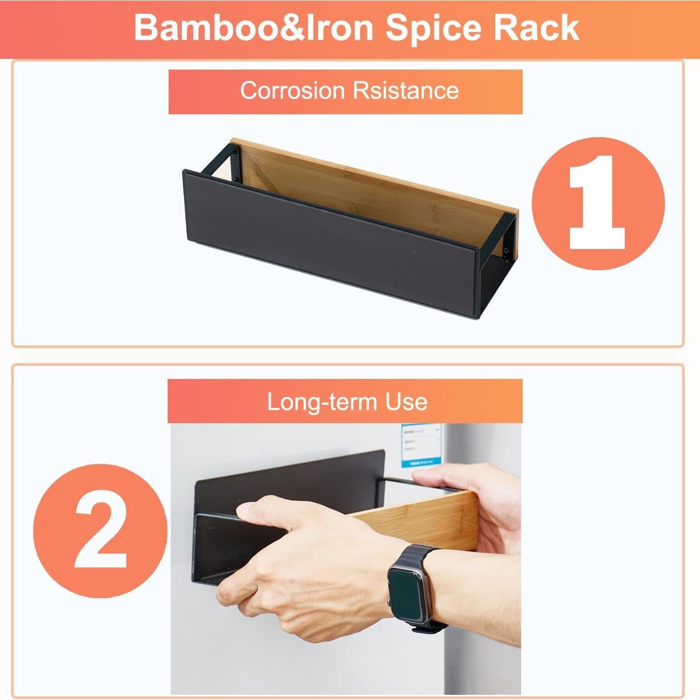 Estante de Especias Magnético HimSeon - 2 Unidades, Negro