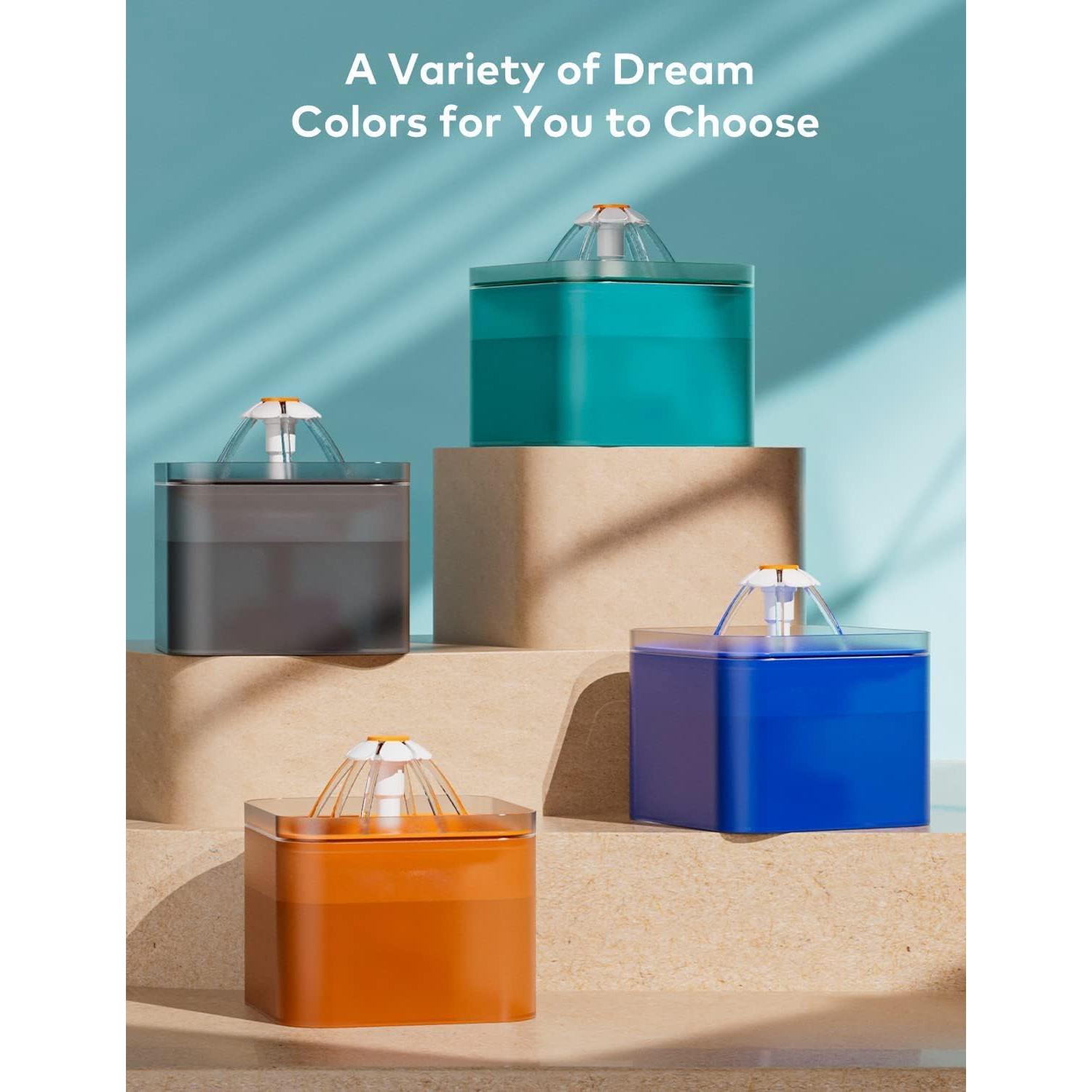 Fuente de Agua para Gatos AONBOY 2L Silenciosa con Filtros