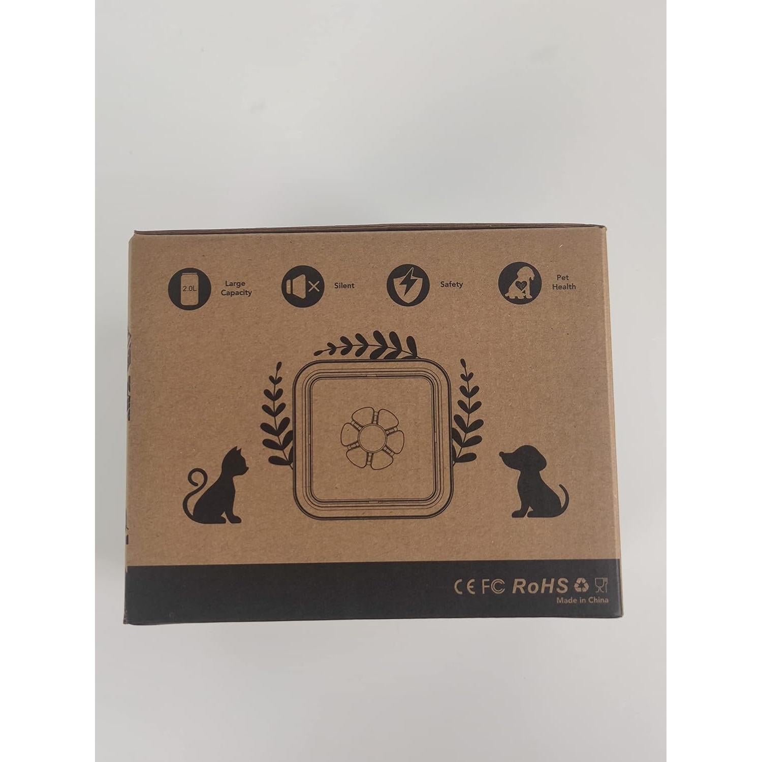 Fuente de Agua para Gatos AONBOY 2L Silenciosa con Filtros